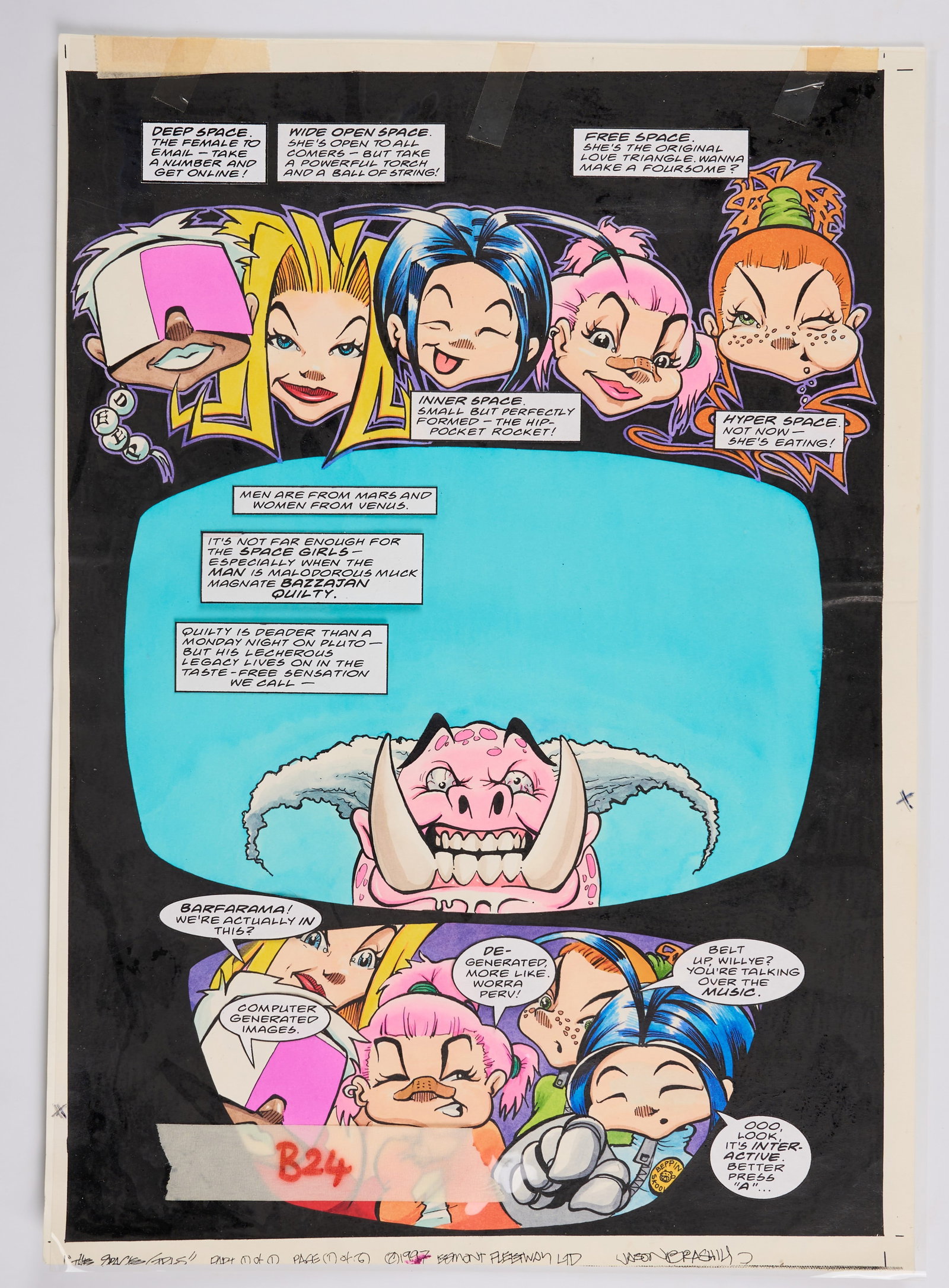 Jason Brashill 2000 AD Prog #1066 Space Girls Colour Story Pages (Fleetway, 1997) Total 6 (1 of 18)