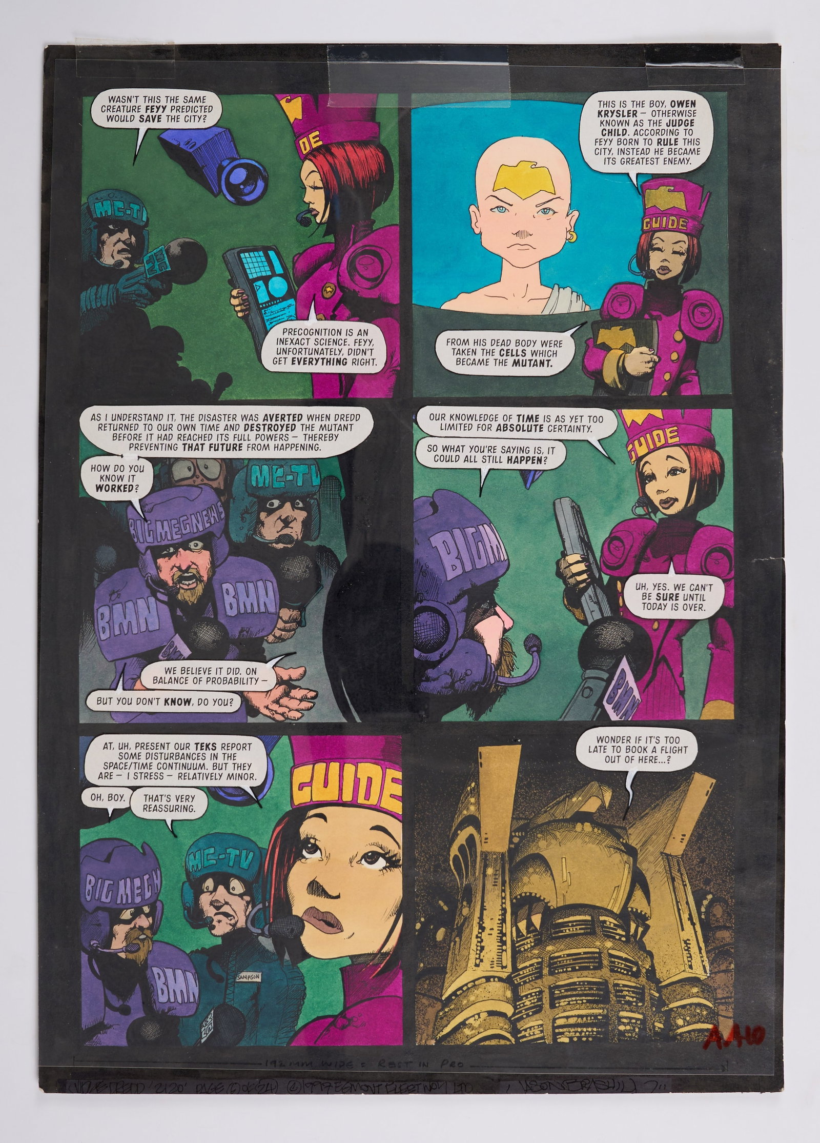 Jason Brashill 2000 AD Prog #1077 In The Year 2120 Colour Story Page Signed (Fleetway, 1998) Total 2 (1 of 5)