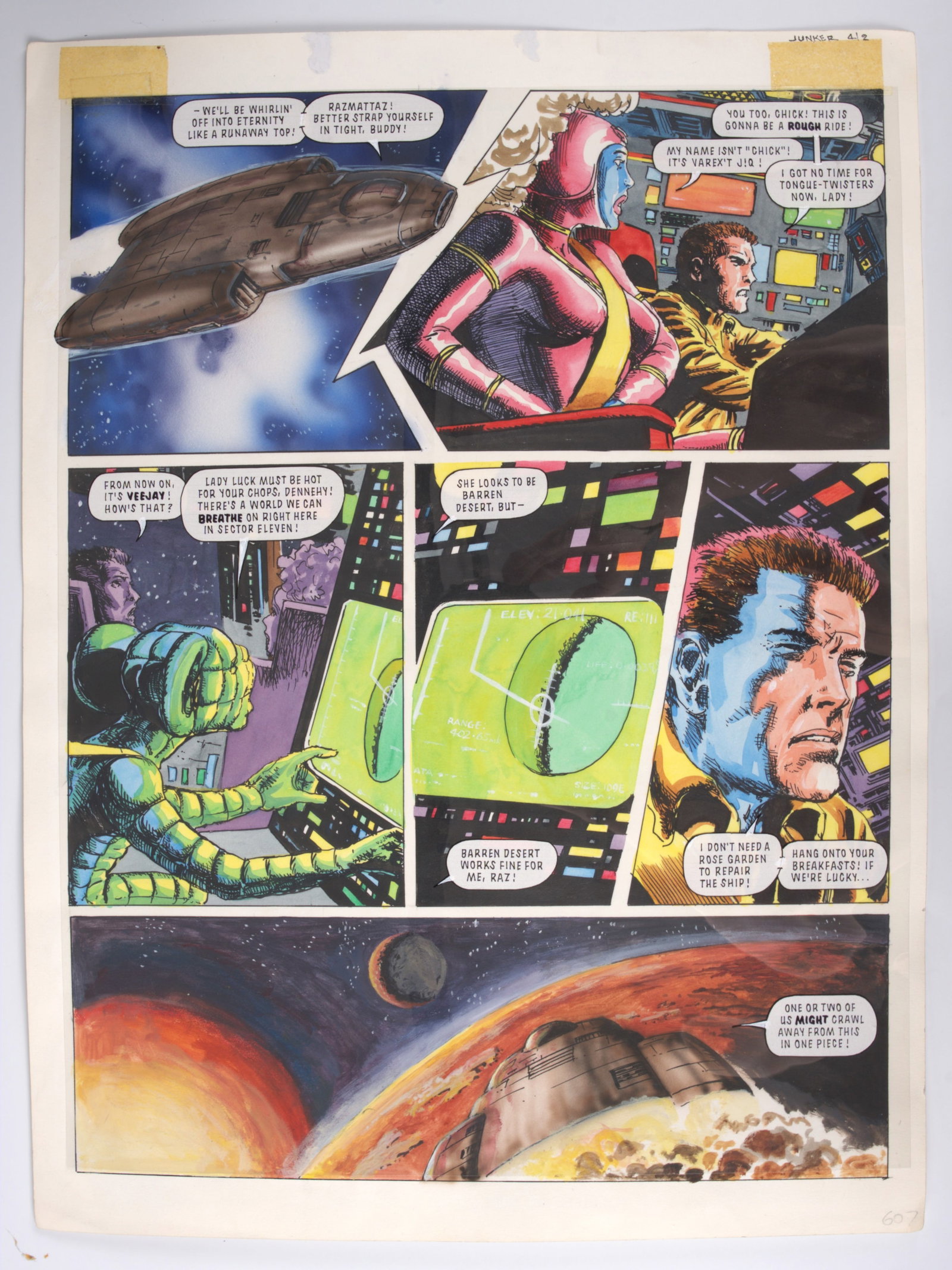 John Ridgway 2000 AD Prog #711 Junker Part: 1 Page 15 Full Colour Story Page (Fleetway, 1991) (1 of 5)