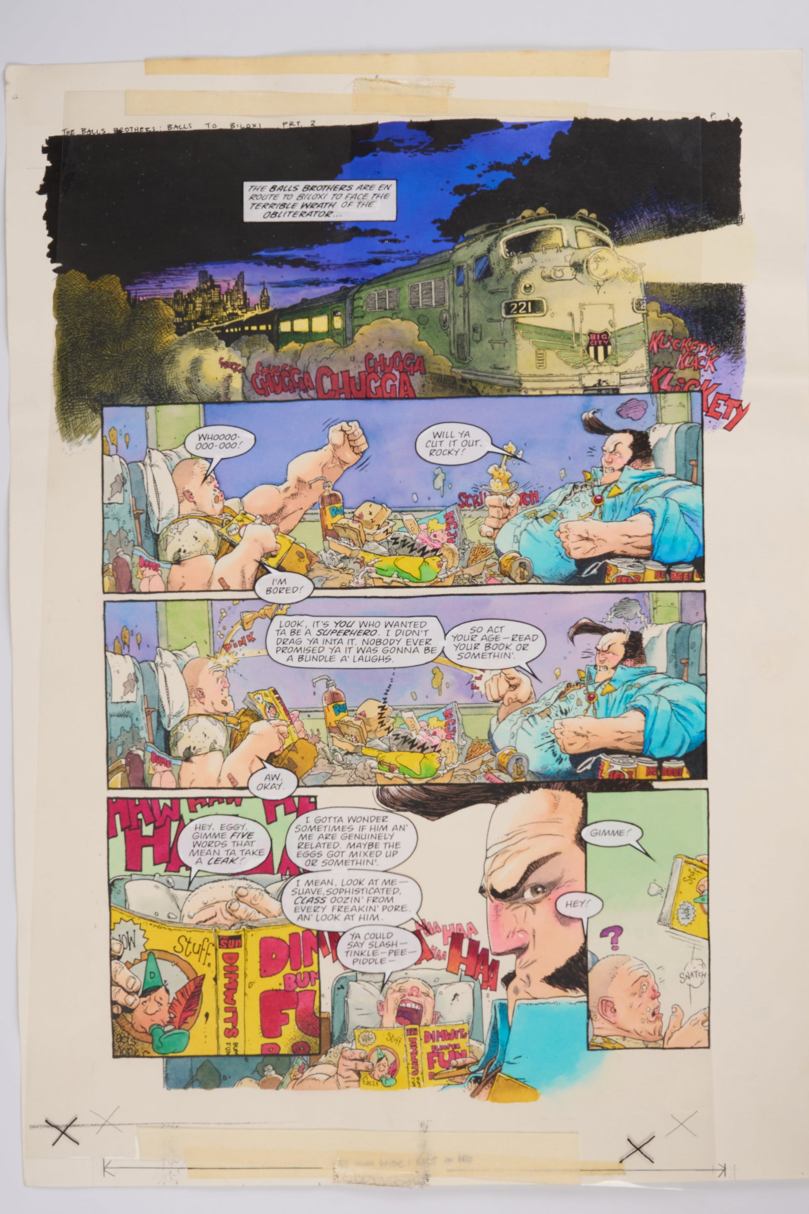 Kevin Walker 2000 AD Prog #1142 The Balls Brothers Episode 2 Story Pages (Fleetway, 1999) Total 6 (1 of 9)