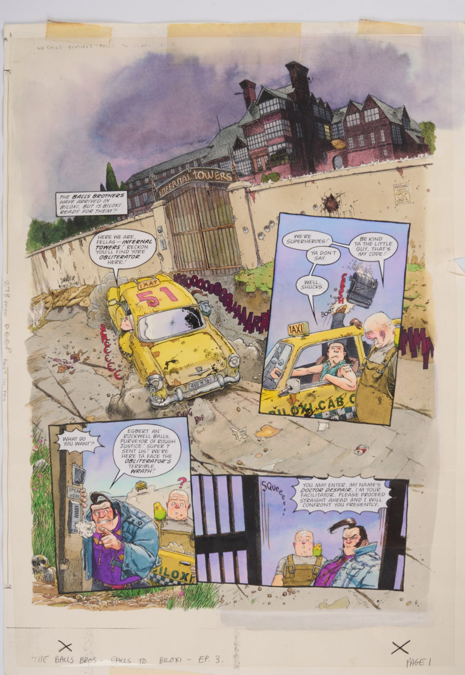 Kevin Walker 2000 AD Prog #1143 The Balls Brothers Part 3 Story Pages (Fleetway, 1999) Total 6 Pages (1 of 12)