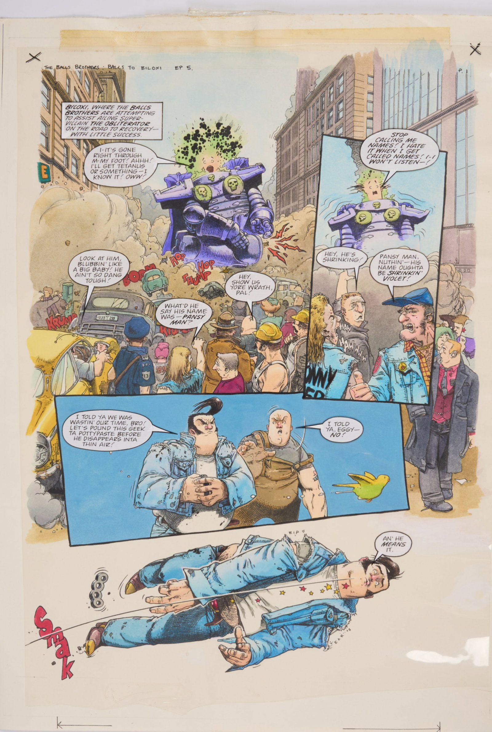 Kevin Walker 2000 AD Prog #1145 The Balls Brothers Episode 5 Story Pages (Fleetway, 1999) Total 6 (1 of 12)