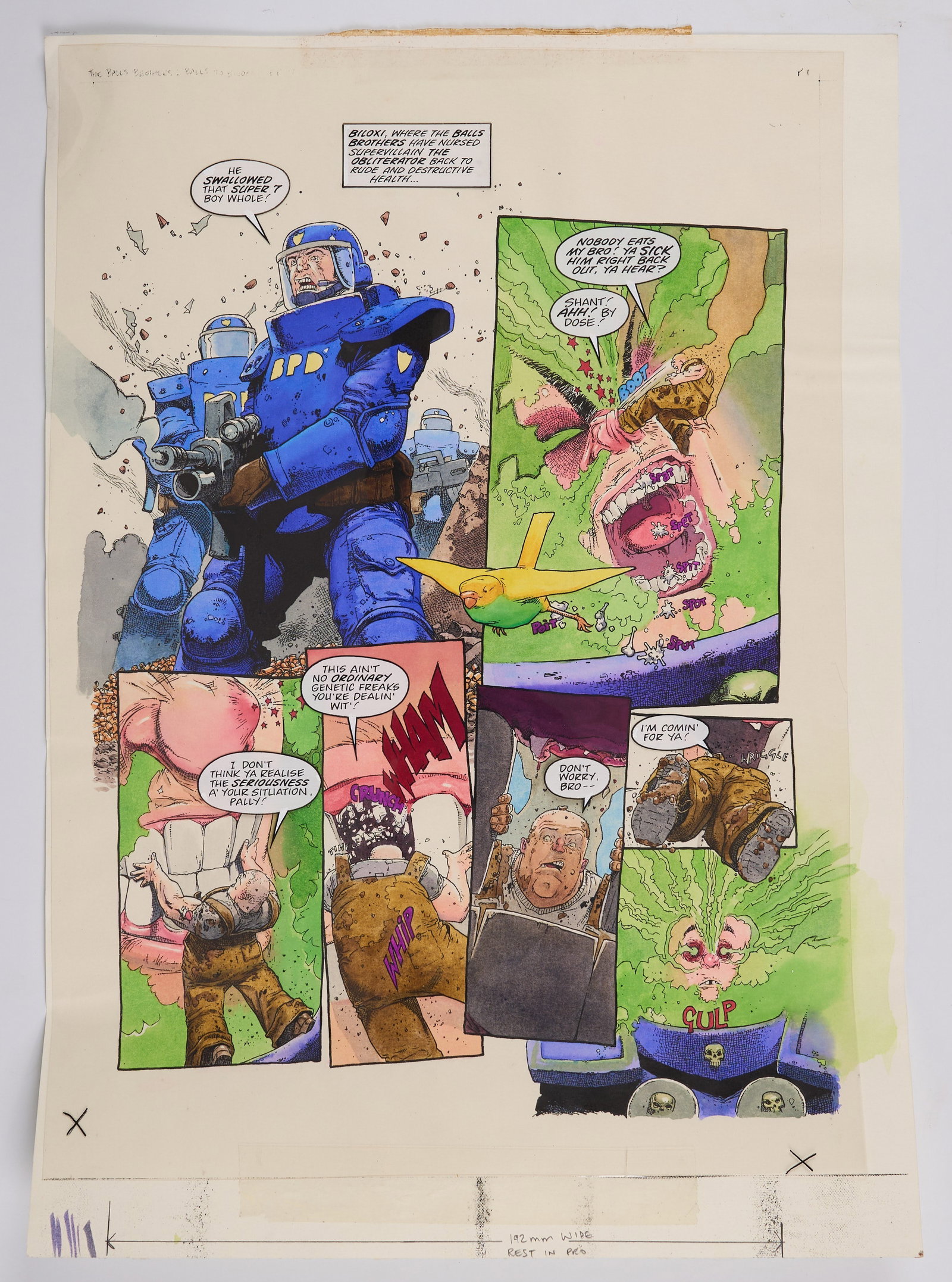 Kevin Walker 2000 AD Prog #1147 The Balls Brothers ?Balls to Biloxi Part 7? Story Pages (Fleetway, (1 of 15)
