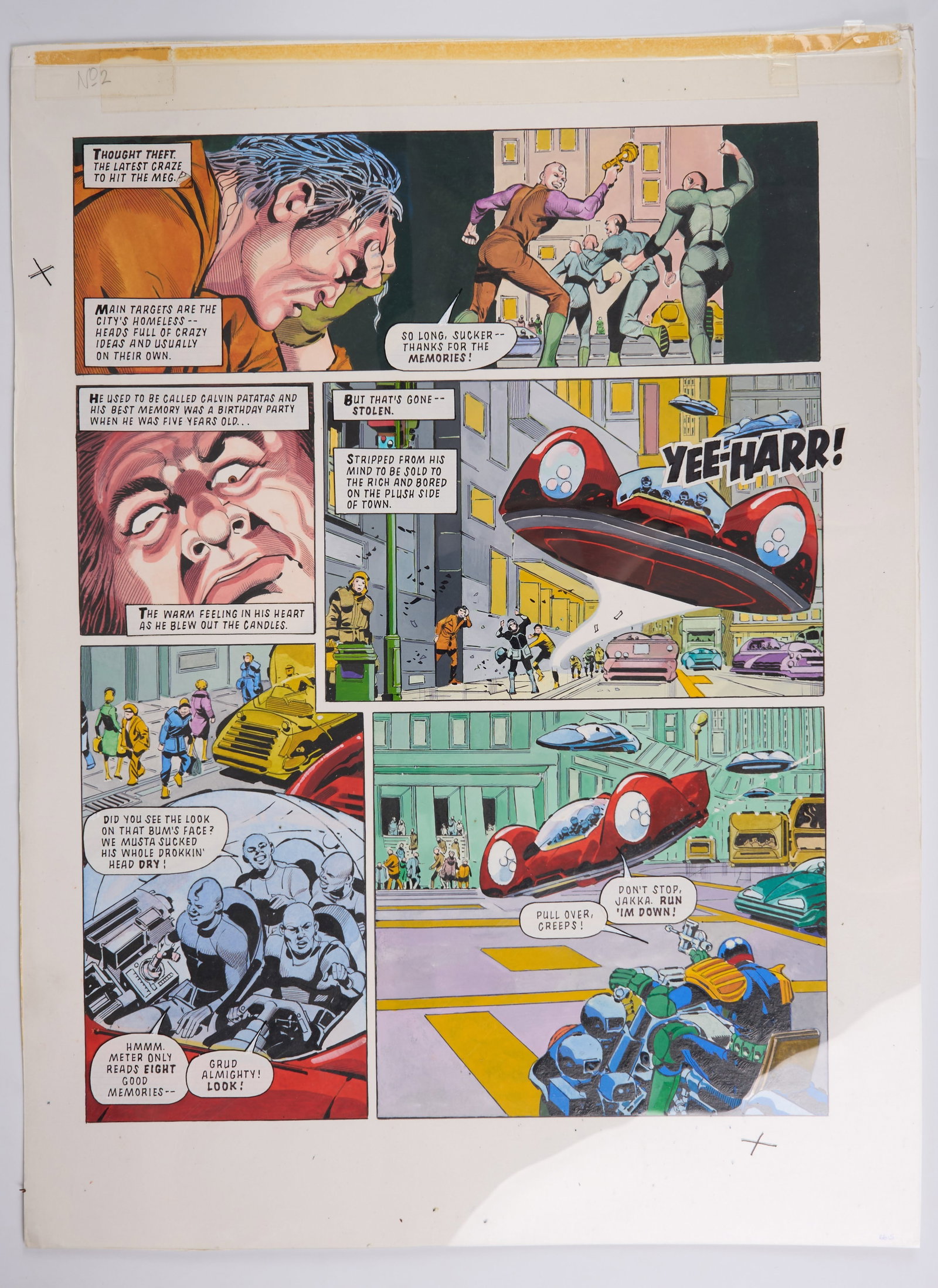 Mark Millar Ron Smith 2000 AD Prog #835 The Great Brain Robbery Colour Story Page (Fleetway, 1993) (1 of 3)
