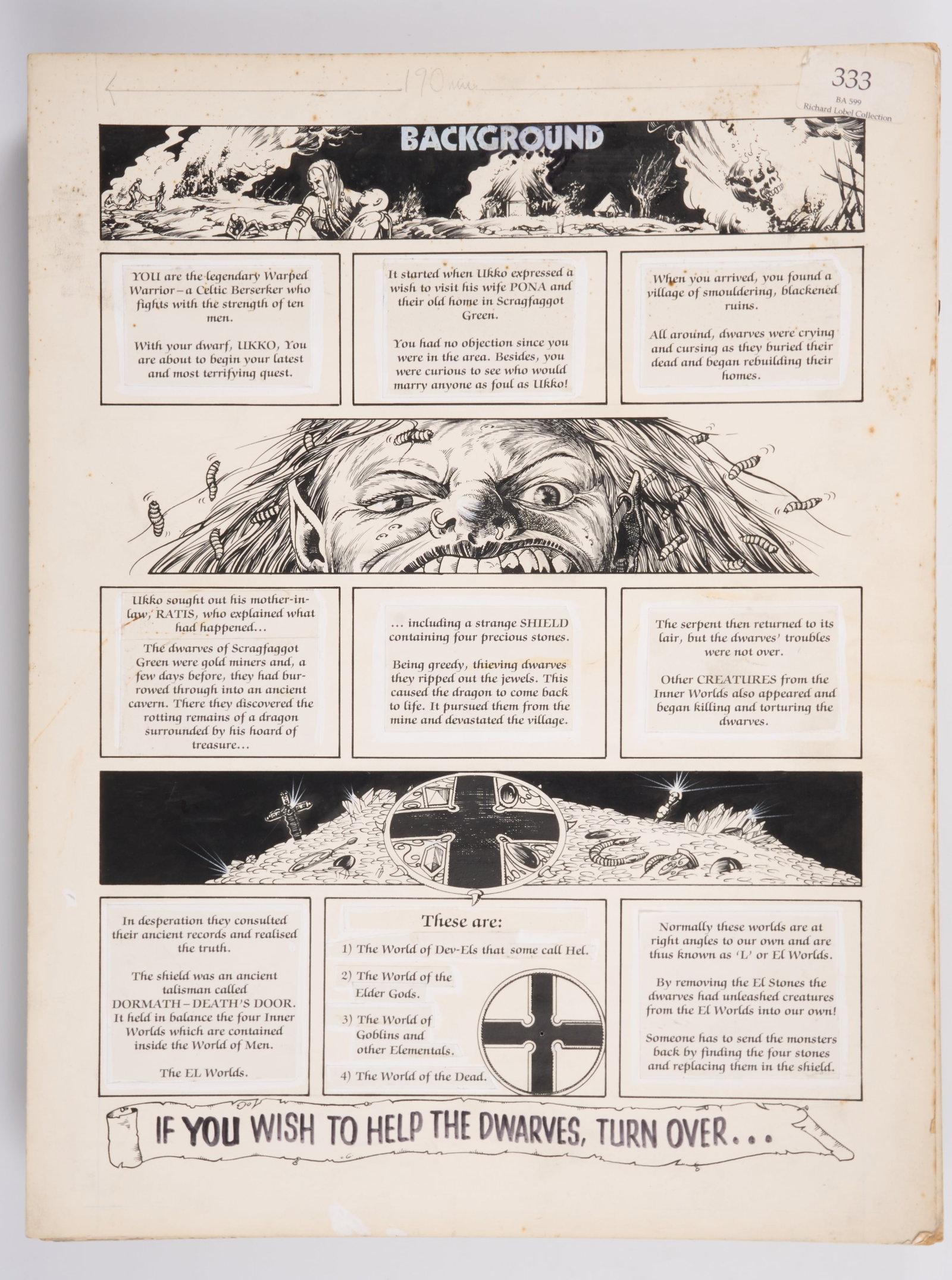 Nik Williams 2000 AD Diceman #2 Ink Story Pages (IPC Magazine, 1986) Total 18 (1 of 18)