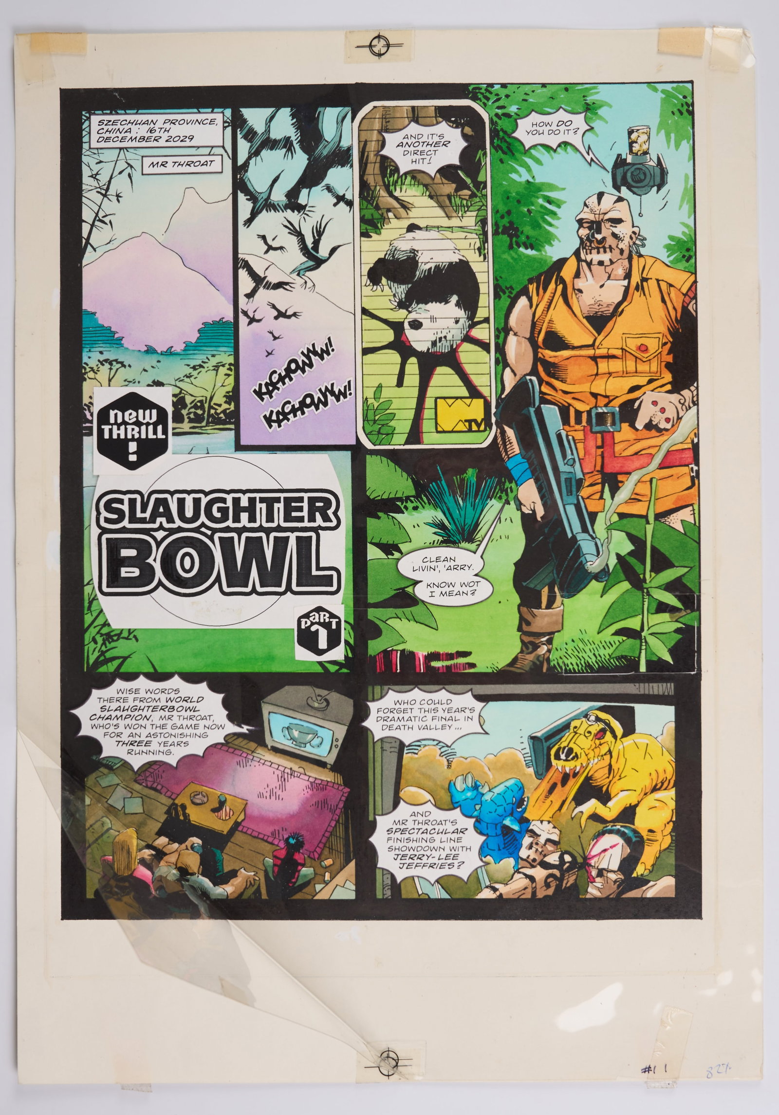 Paul Peart 2000 AD Prog #842 1st Appearance of Slaughter Bowl Colour Full Story Pages (Fleetway, (1 of 14)