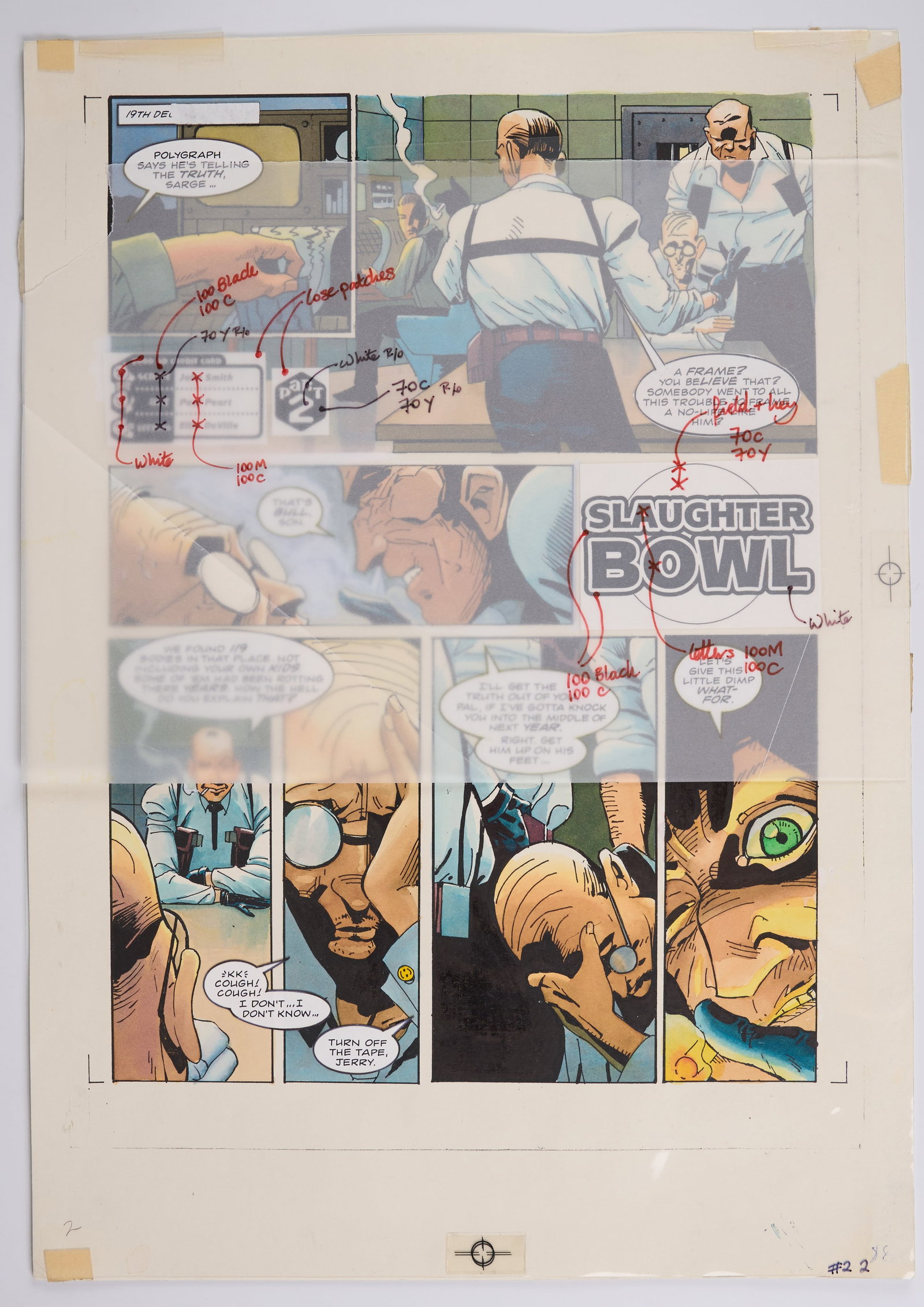 Paul Peart 2000 AD Prog #843 Slaughter Bowl Part 2 Colour Full Story Pages (Fleetway, 1993) Total 6 (1 of 8)