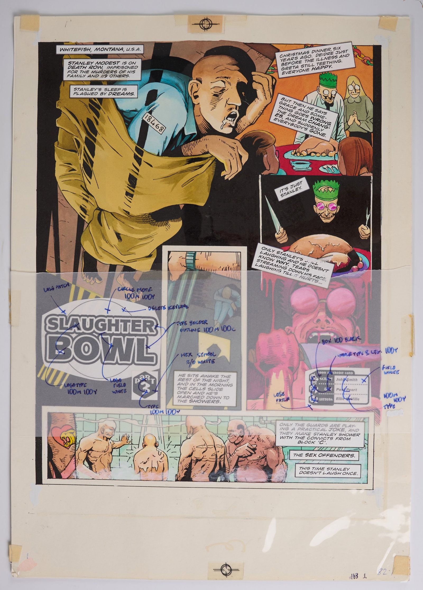 Paul Peart 2000 AD Prog #844 Slaughter Bowl Part 3 Colour Full Story Pages (Fleetway, 1993) Total 6 (1 of 9)