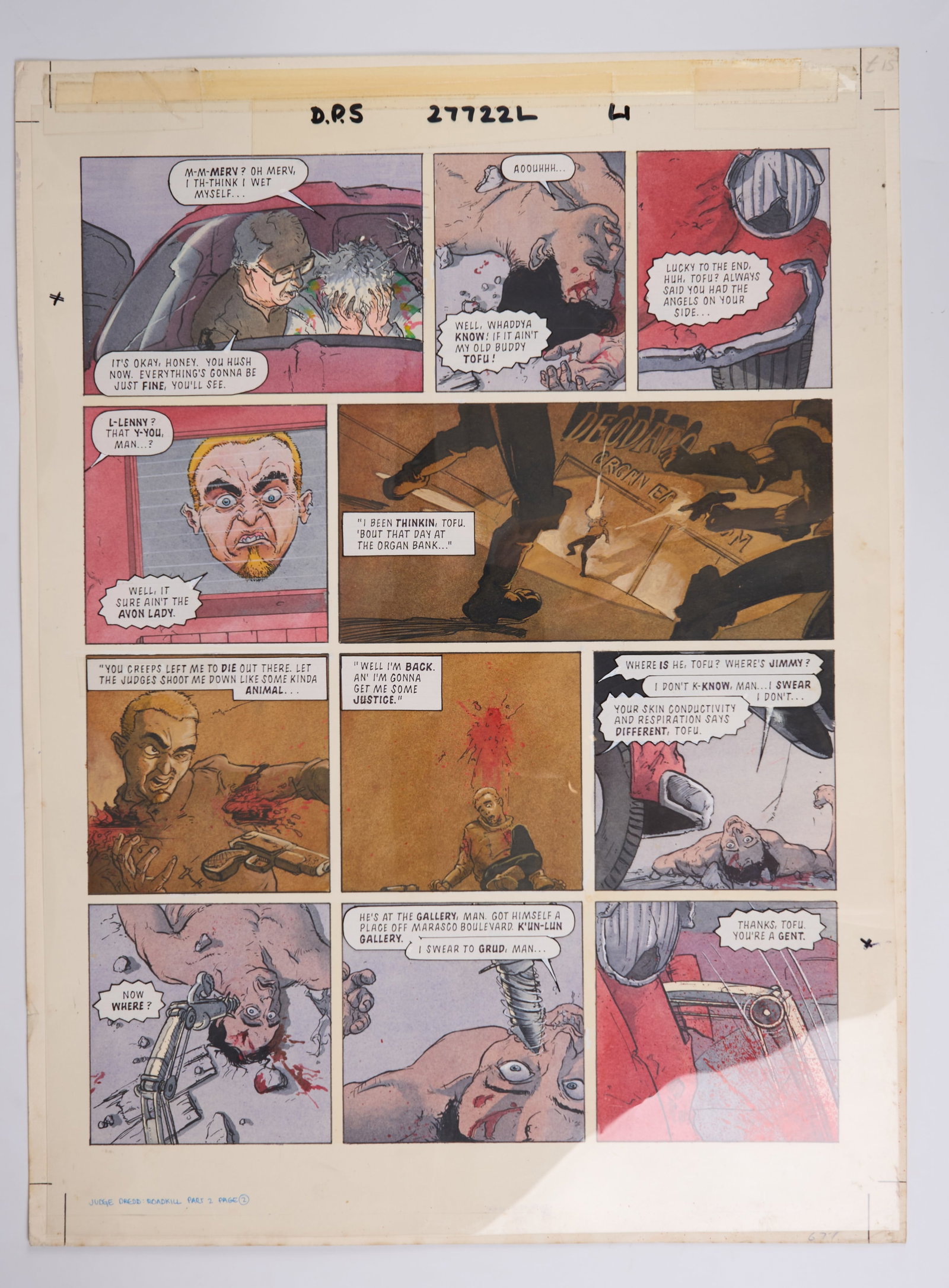 Peter Doherty 2000 AD Prog #857 Roadkill Colour Story Page 2 (Fleetway, 1993) (1 of 5)