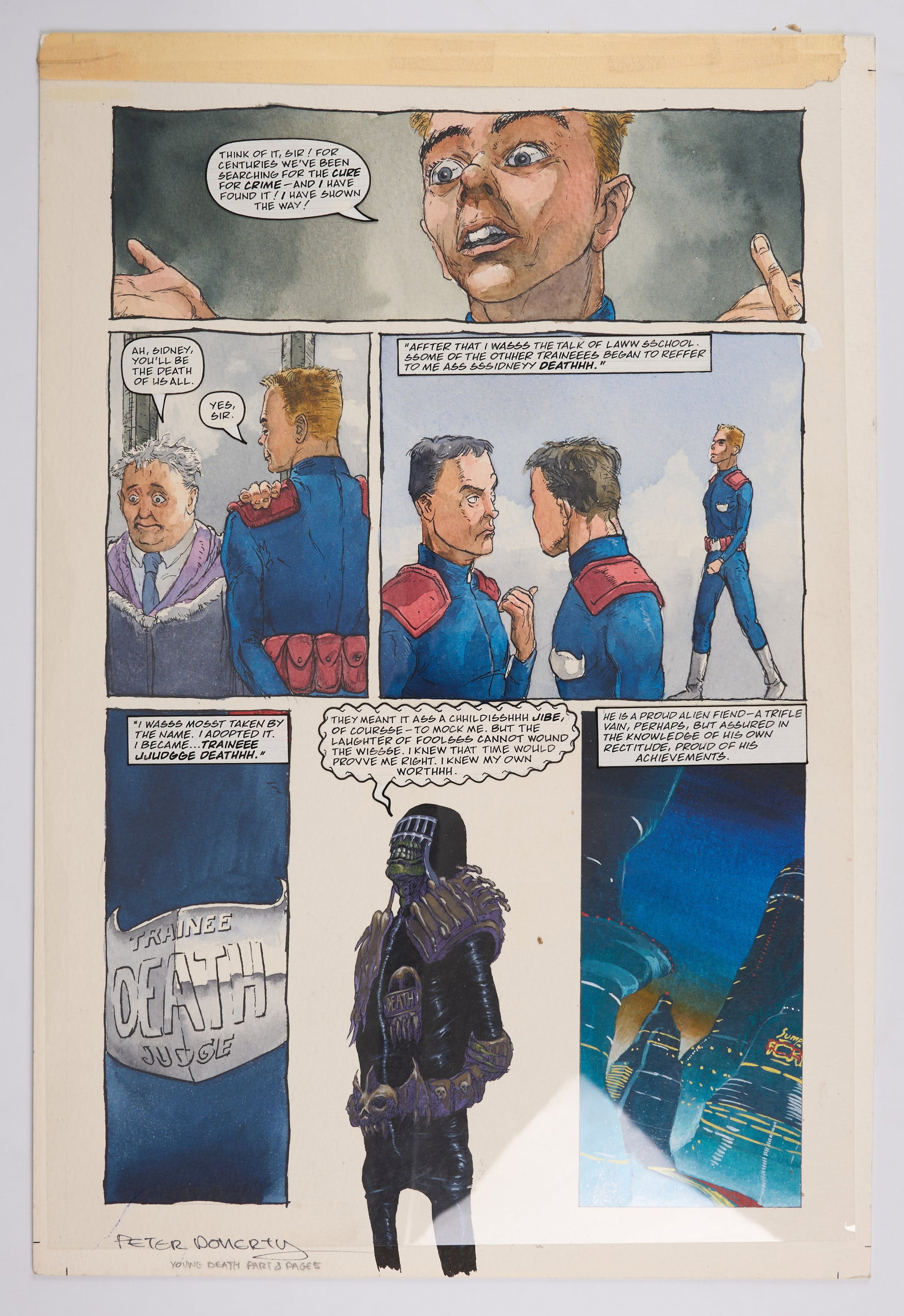 Peter Doherty Dean Ormston 2000 AD Judge Dredd Megazine Full Colour Story Art Signed (Fleetway, (1 of 11)