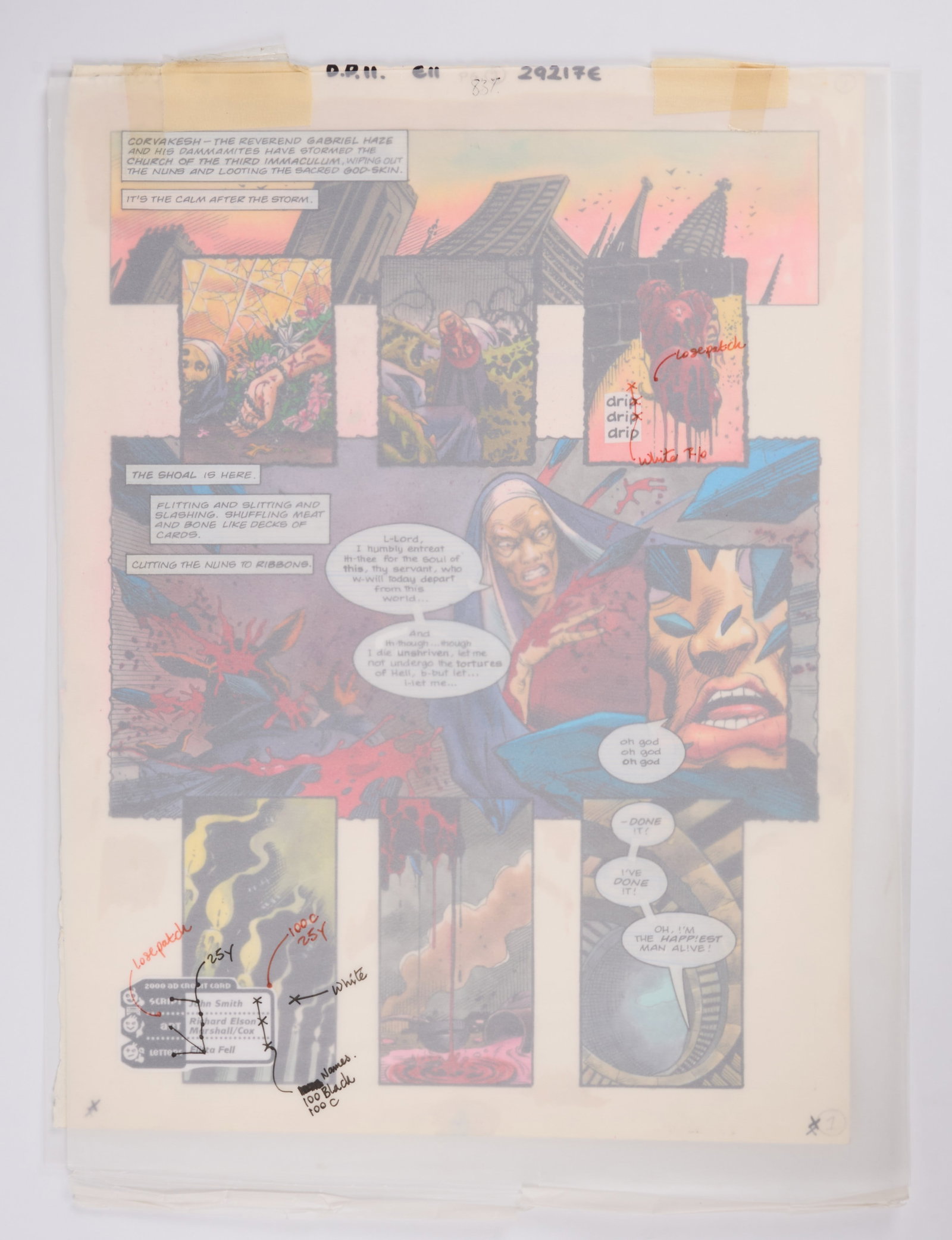 Richard Elson 2000 AD Prog #879 Deus Ex Machina Book 2 Colour Story Pages (Fleetway, 1994) Total 5 (1 of 10)