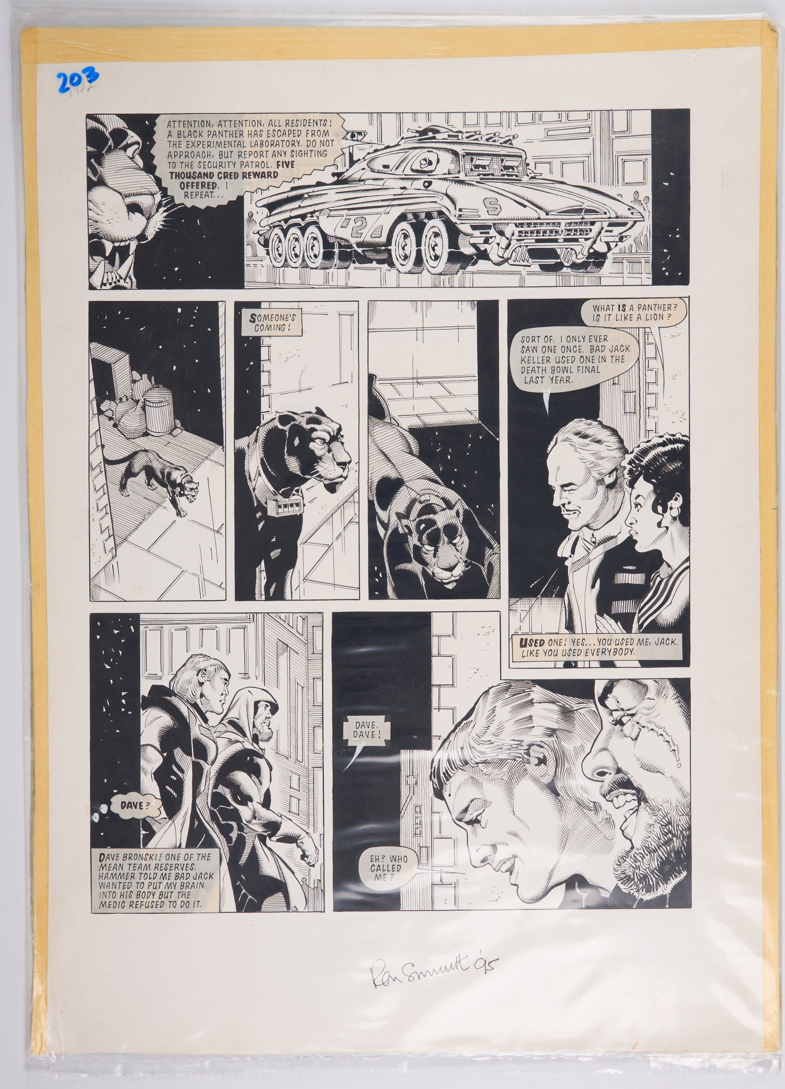 Ron Smith 2000 AD Prog #643 Survivor Episode 4 Story Pages Signed (Fleetway, 1989) Total 3 (1 of 9)