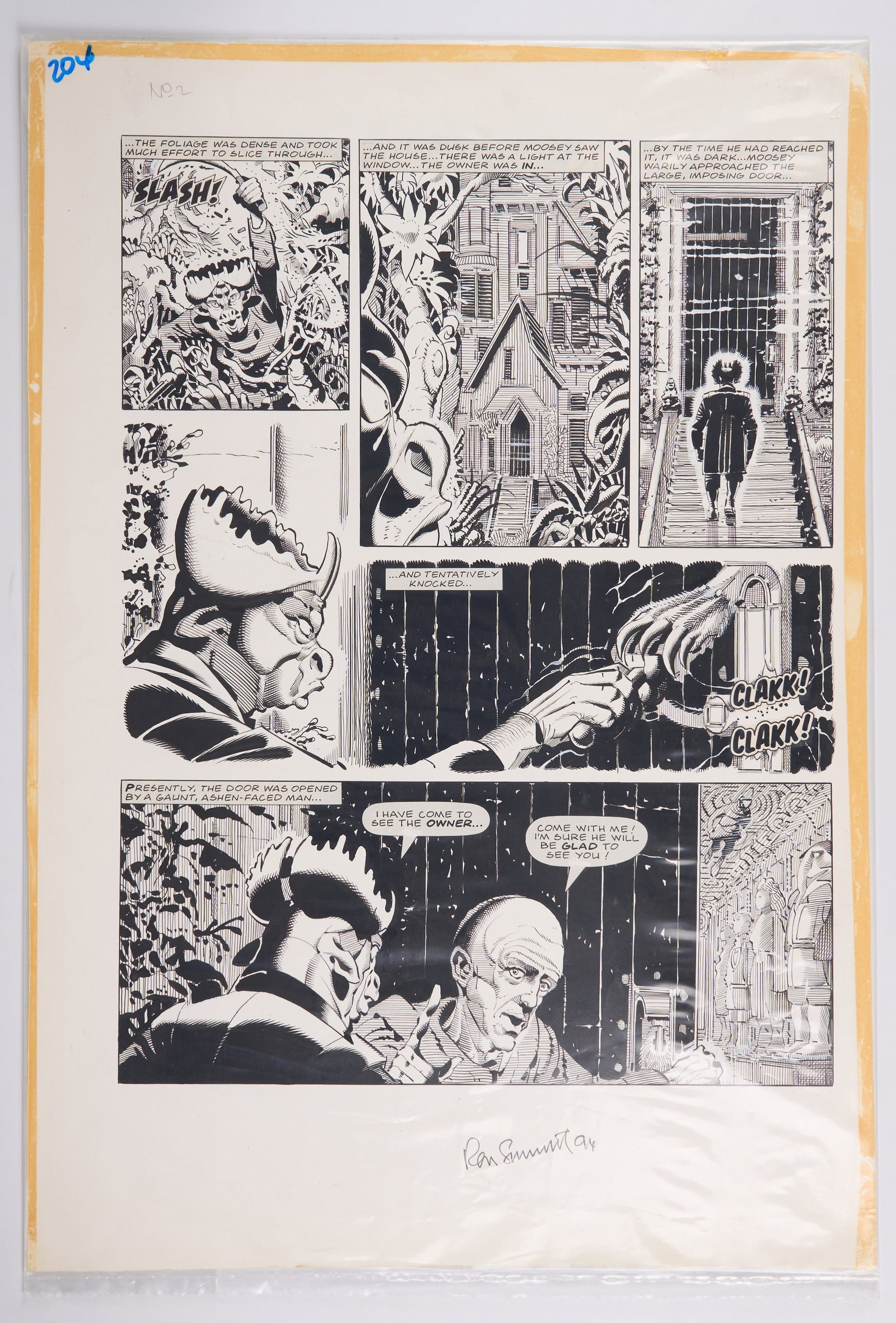 Ron Smith 2000 AD Prog #649 Moosey Story Pages Signed (Fleetway, 1989) Total 3 (1 of 9)