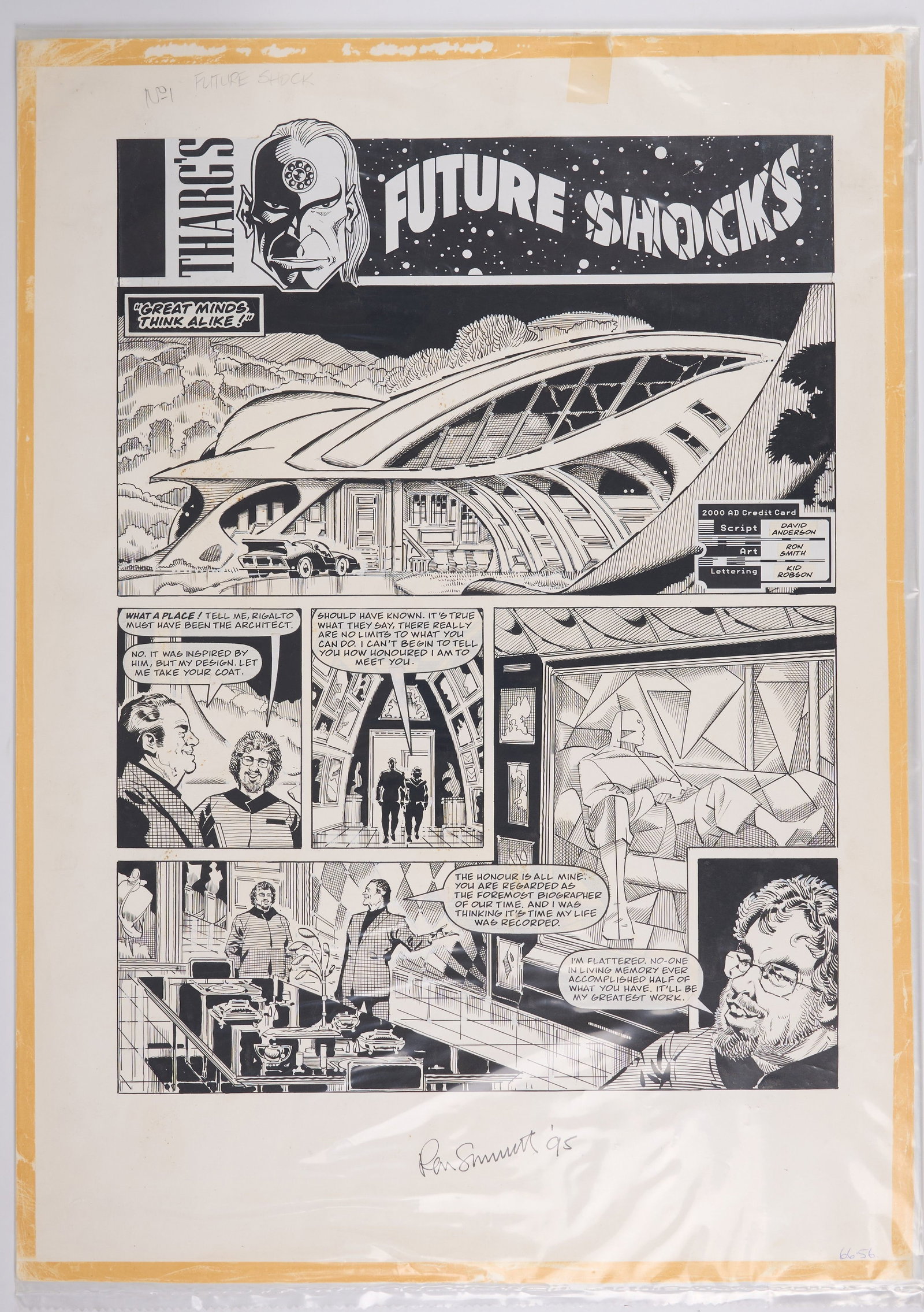 Ron Smith 2000 AD Prog #716 Tharg's Future Shock Great Minds Think Alike Signed (Fleetway, 1991) (1 of 6)