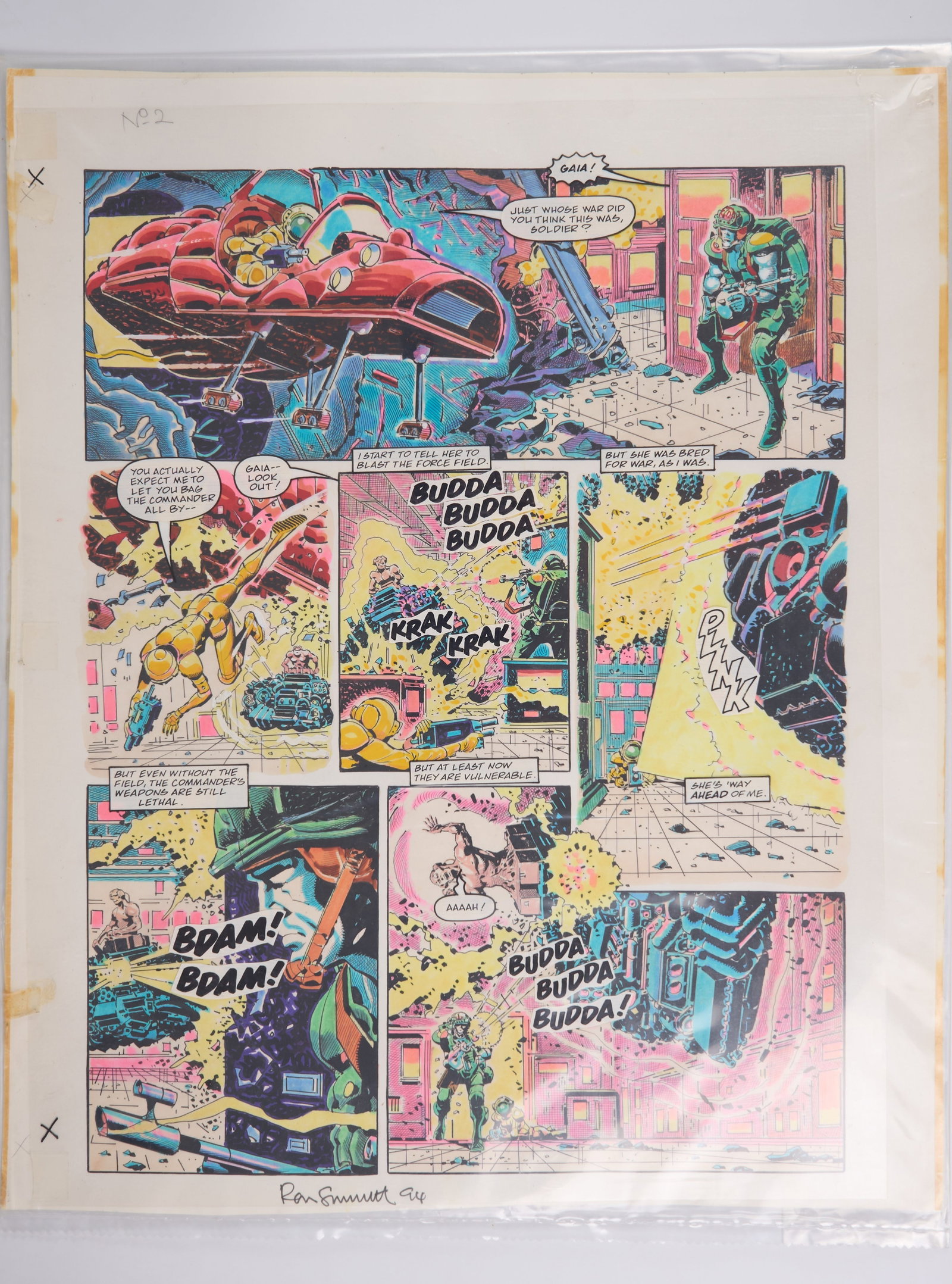 Ron Smith 2000 AD Prog #723 Golden Fox Rebellion Colour Story Pages (Fleetway, 1991) Total 7 (1 of 10)