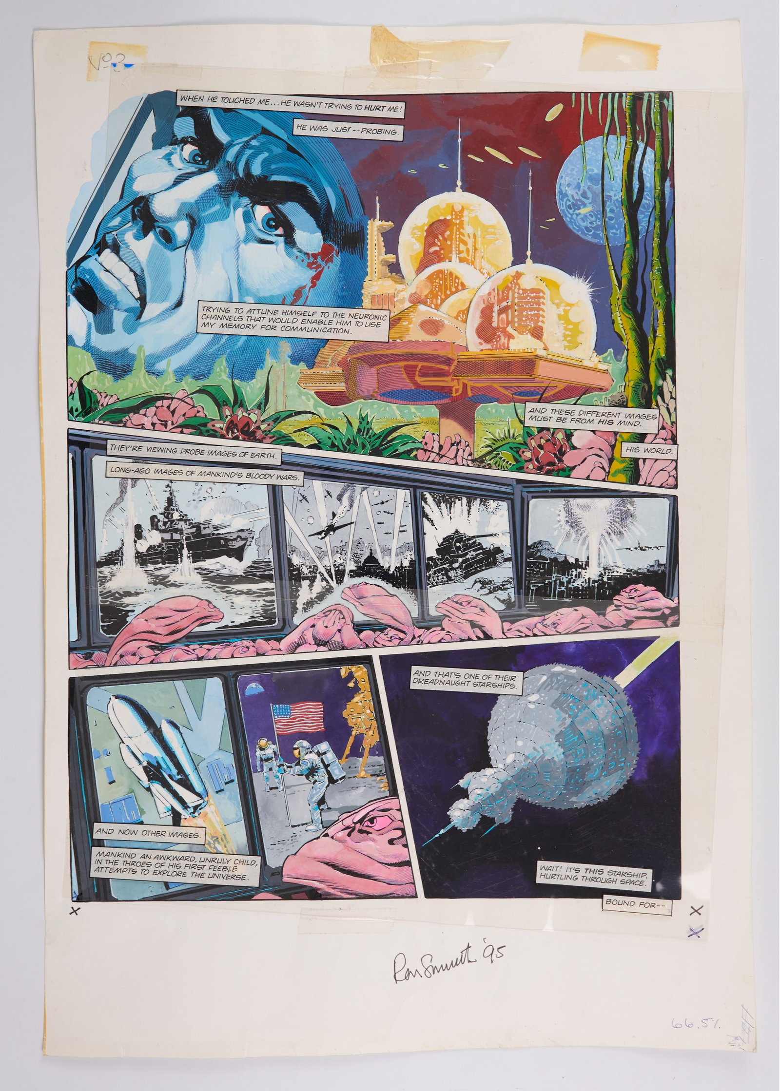 Ron Smith 2000 AD Prog #785 Apocalypse Dreadnought Colour Story Pages Signed (Fleetway, 1992) Total (1 of 16)