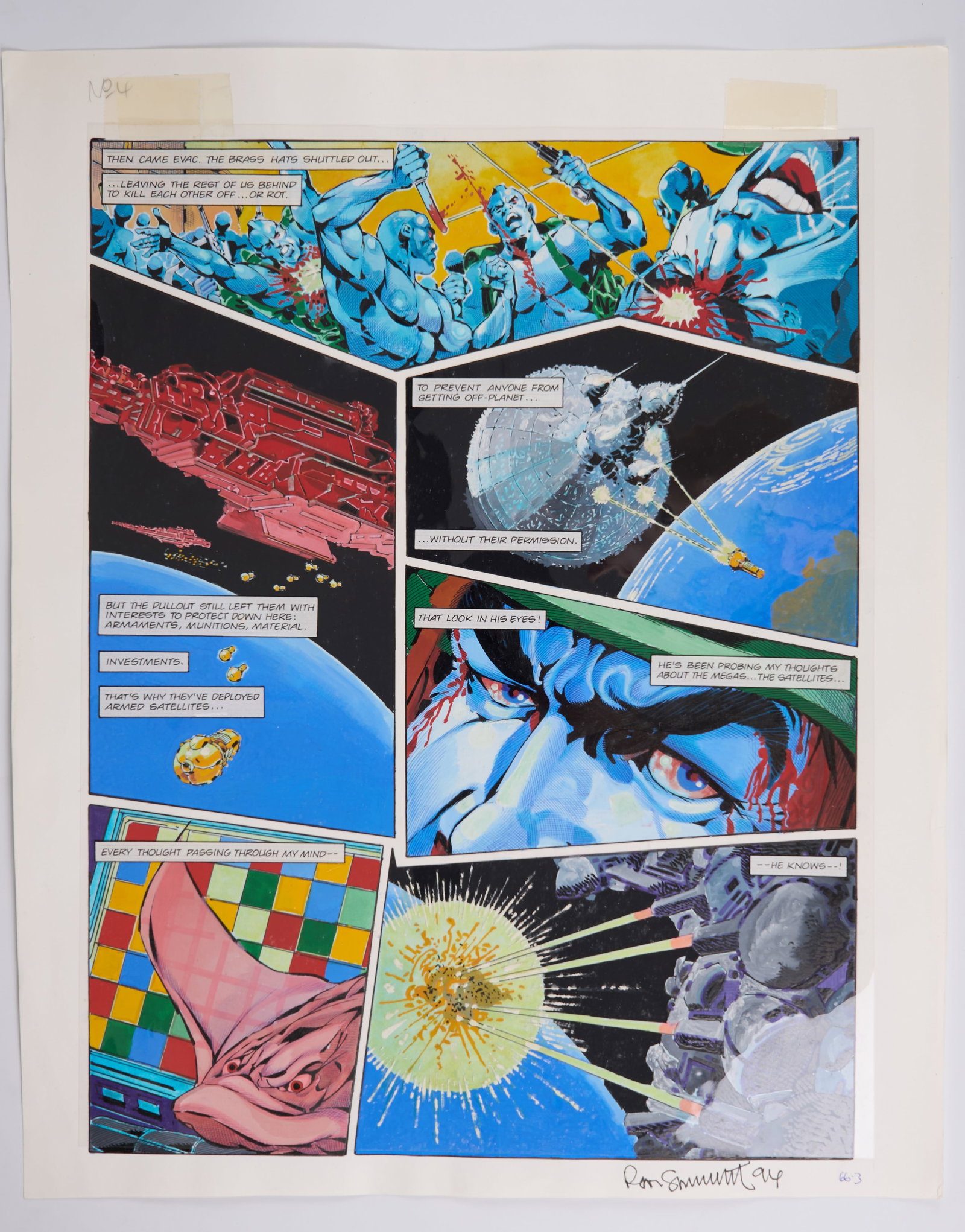 Ron Smith 2000 AD Prog #786 Apocalypse Dreadnought Colour Story Page 4 Signed (Fleetway, 1992) (1 of 3)