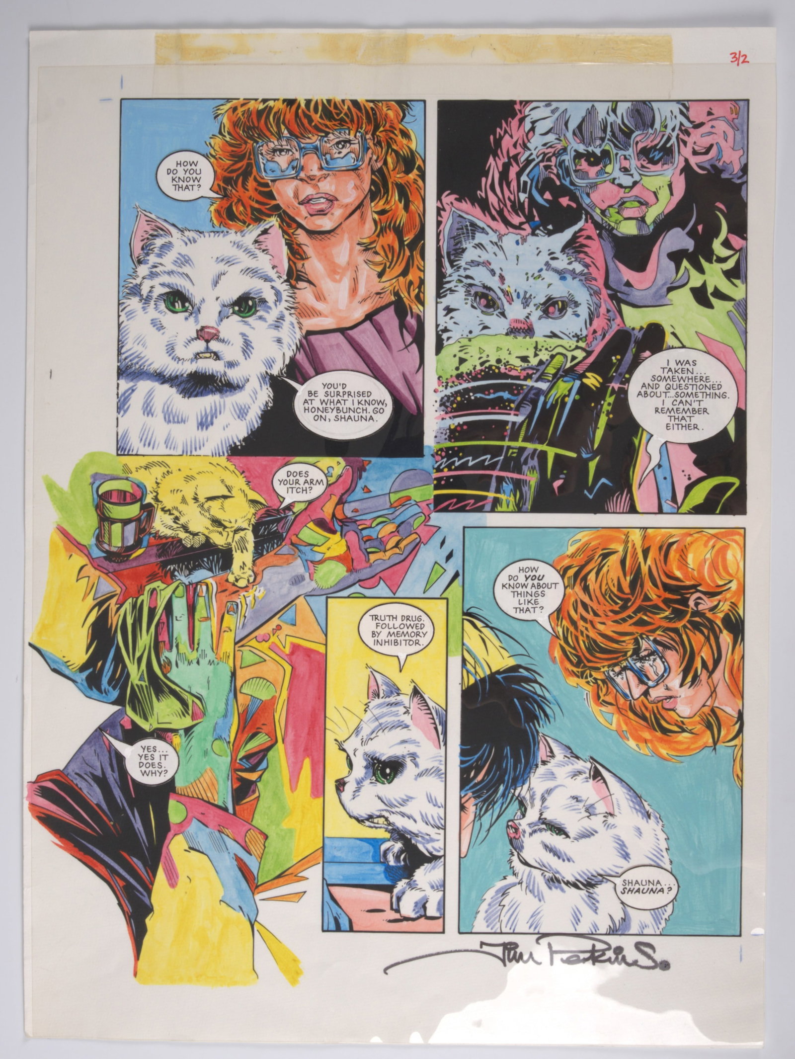 Tim Perkins 2000 AD Prog #667 Zippy Couriers Mascot Page 29 Colour Story Page Signed (Fleetway, (1 of 4)
