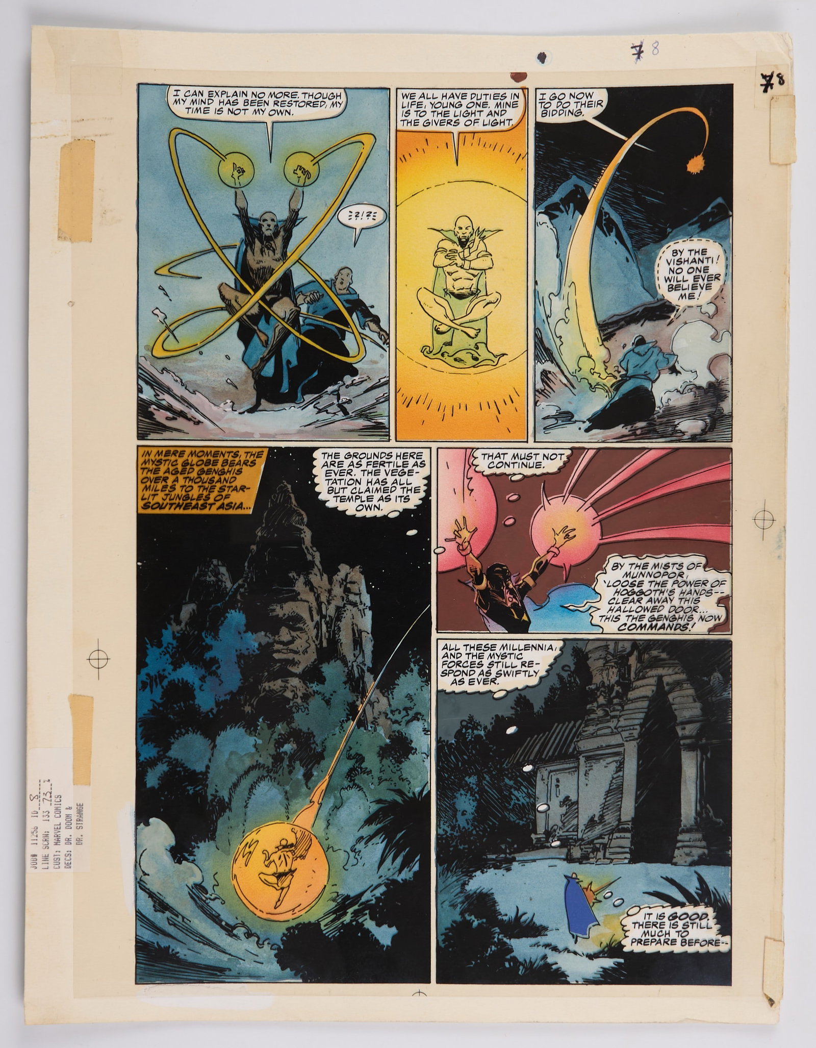 Mark Badger Dr. Strange And Dr. Doom Triumph and Torment Story Page Aged Genghis (Marvel, 1989) (1 of 2)
