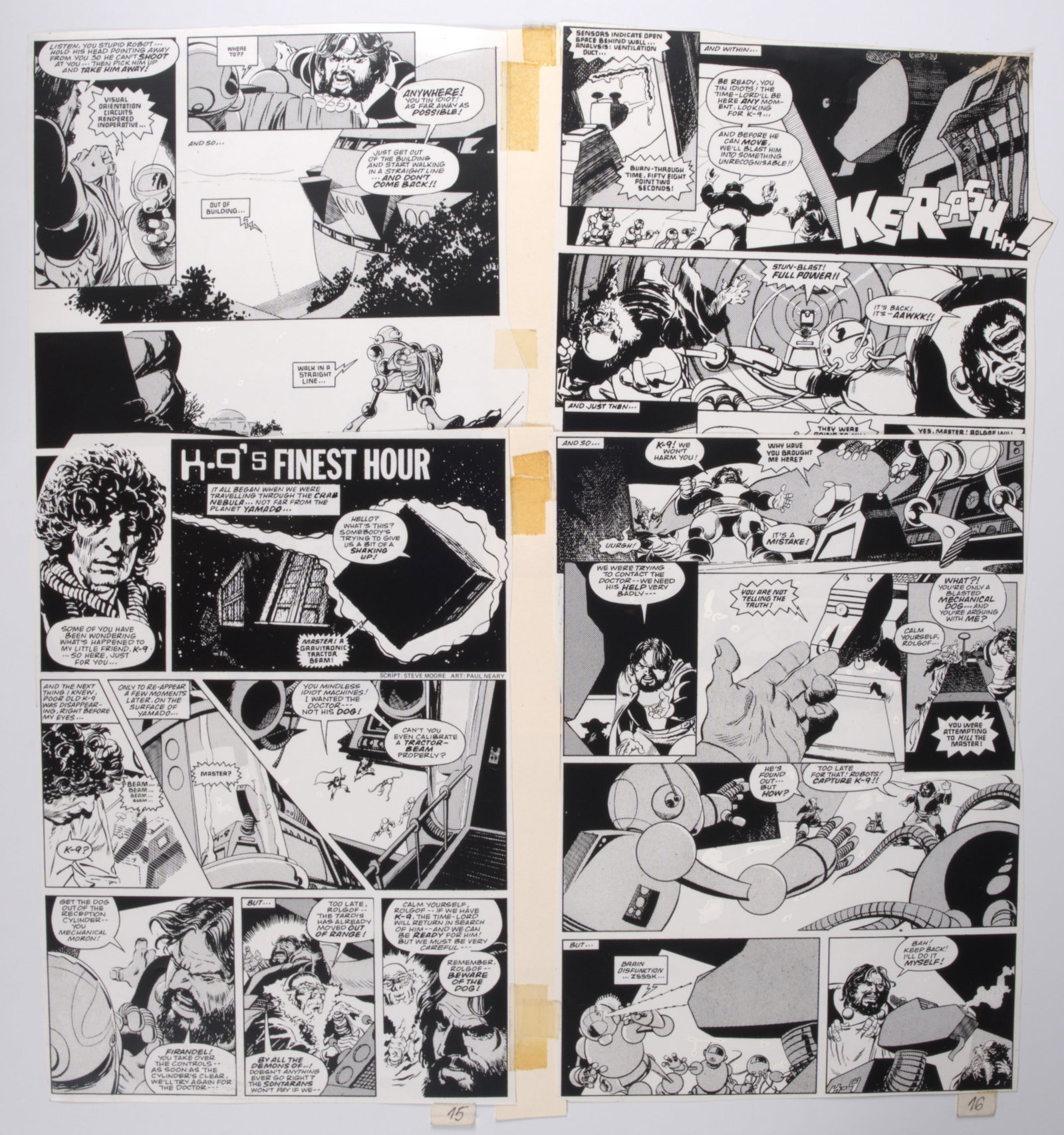 Doctor Who Monthly Comic Page Film Negatives With Printed Comic Pages (Marvel UK, Various) Total 10: Doctor Who Monthly Comic Page Film Negatives With Printed Comic Pages Total 10.Printed copy of comic pages from DWM #159, page 25. DWM #137, page 26-27. Colour printed page of Doctor Who Classic #2, p