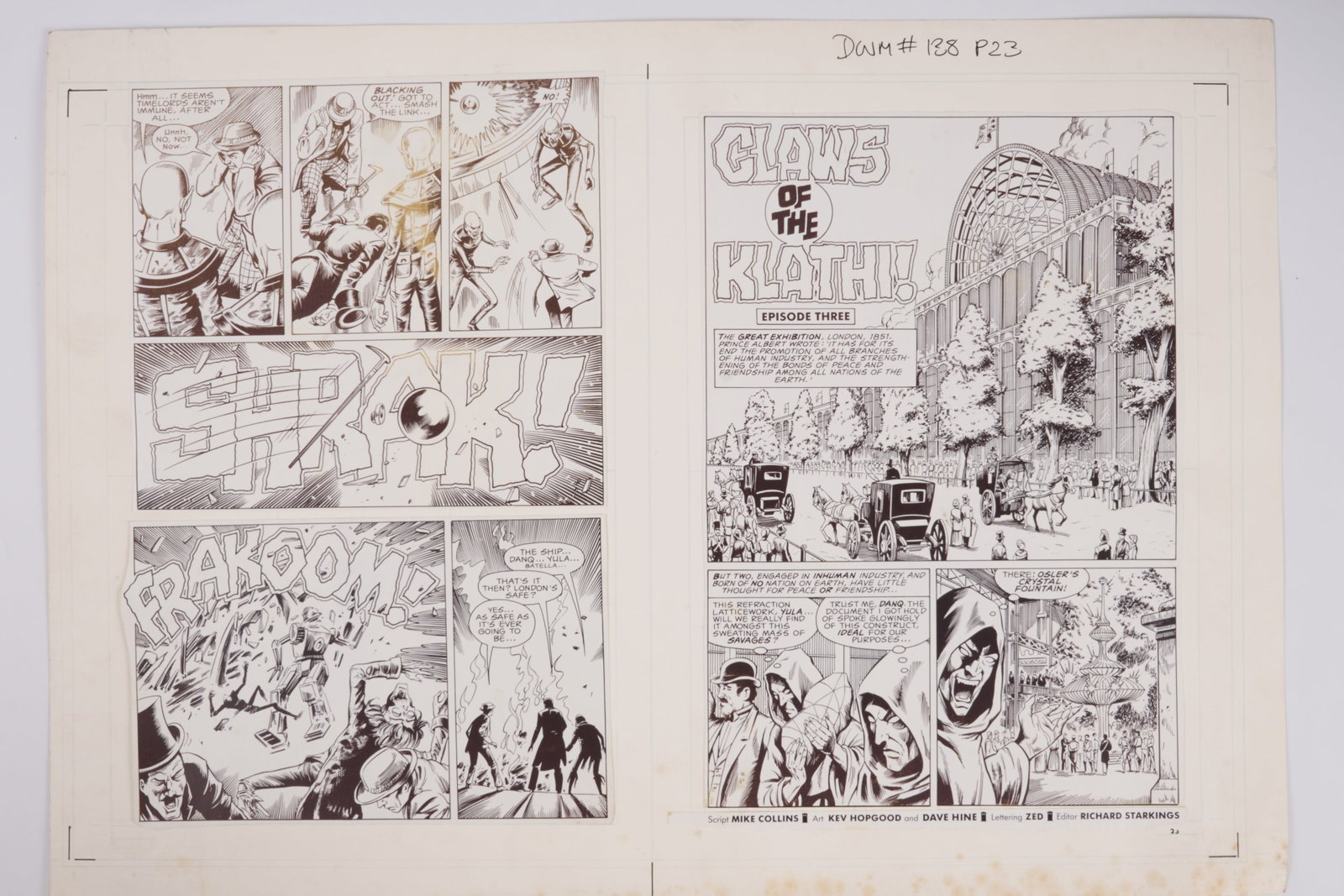 Kev Hopgood & Dave Hine Doctor Who Monthly #138 Claws Of The Klathi! Part 3 Printed Story Pages (1 of 6)