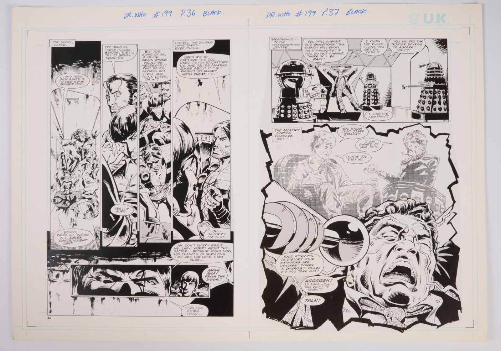 Lee Sullivan Doctor Who Monthly #197 'Emperor Of The Daleks' Printed Story Guide Pages (Marvel UK, (1 of 6)