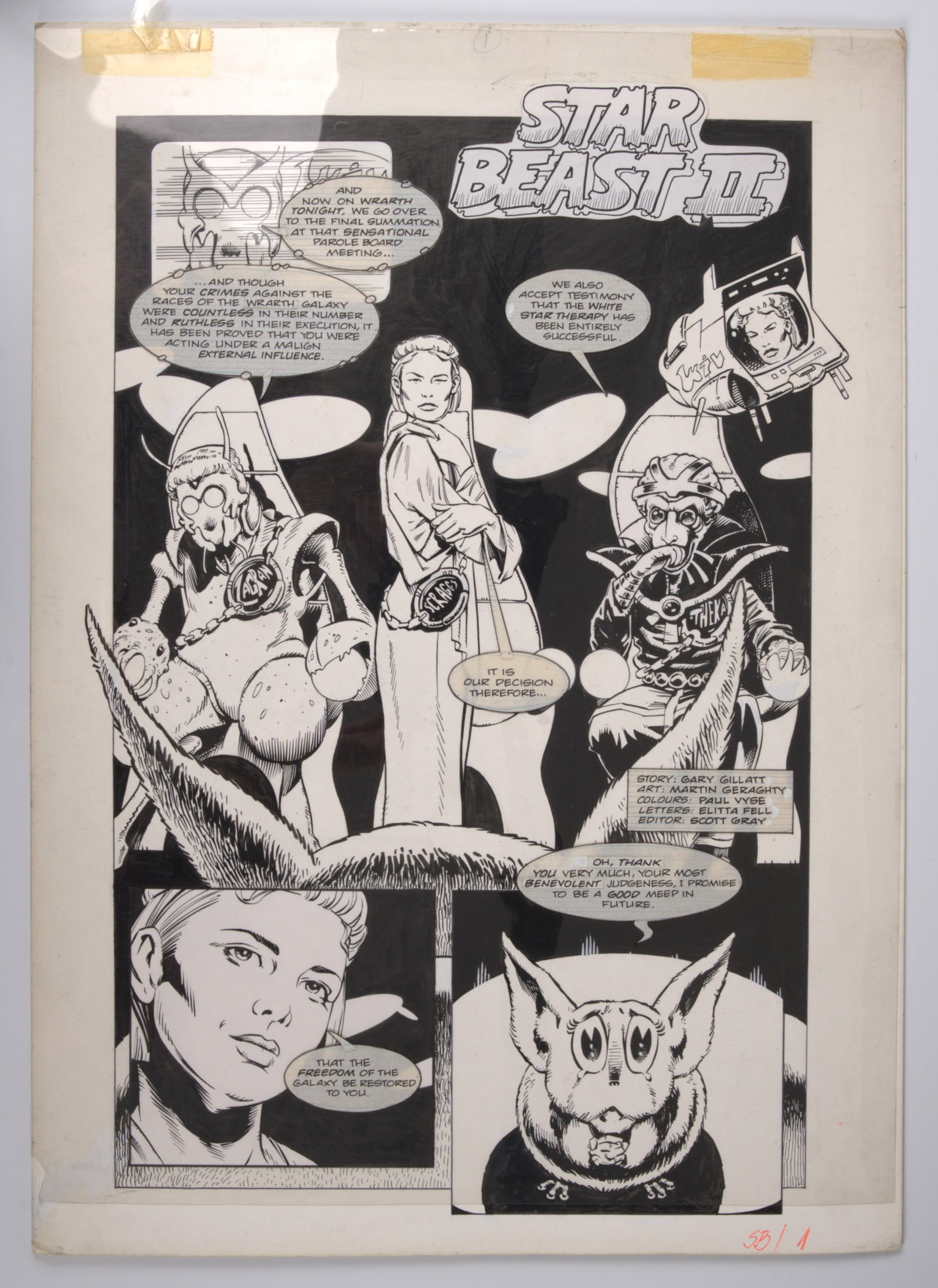 Martin Geraghty Doctor Who Yearbook 1996 Star Beast II Inked Title Page (Marvel Comics, 1996) Total (1 of 7)
