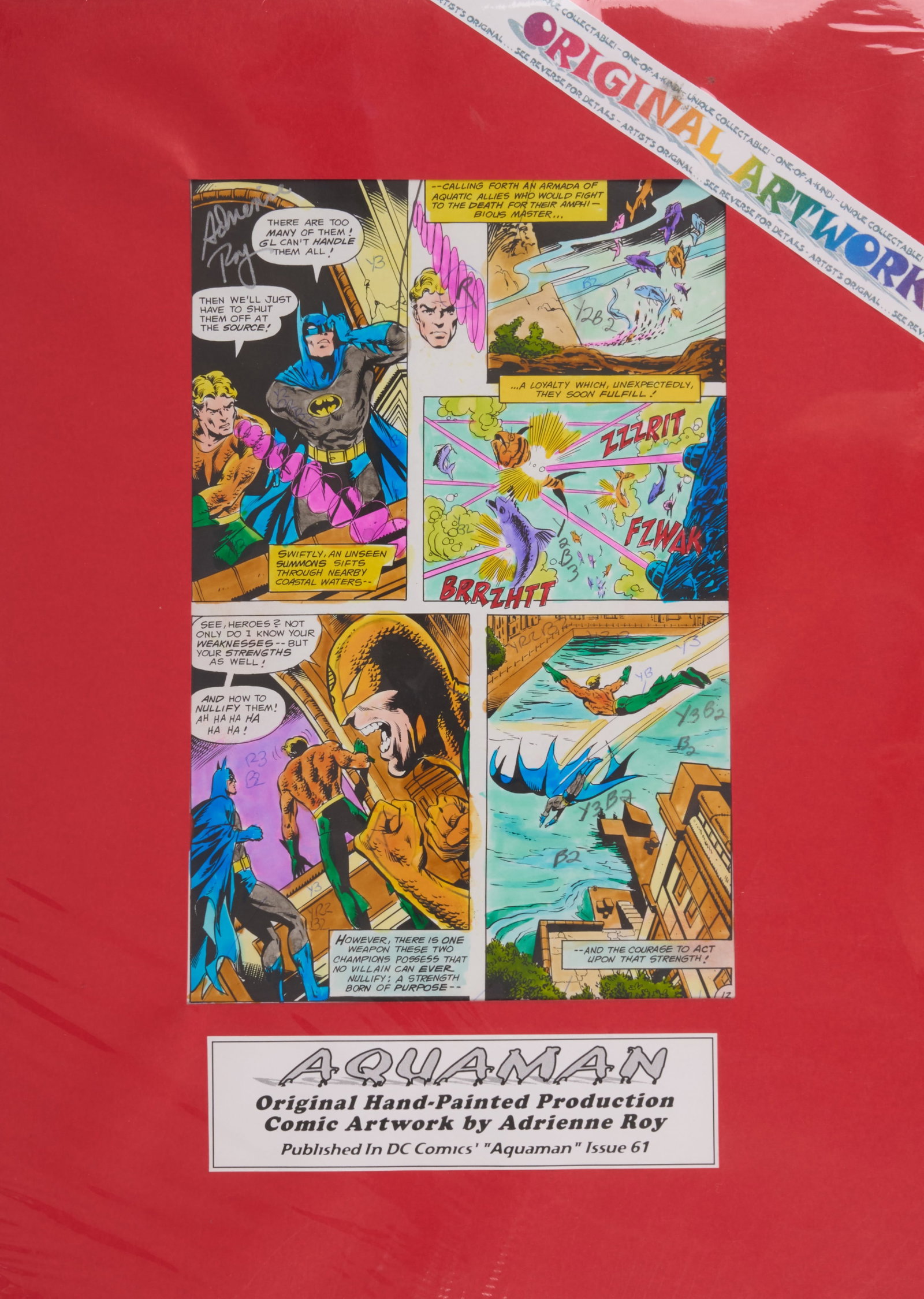 Adrienne Roy Original Hand Painted Artwork Aquaman/Superman/Trouble With Girls Total 4 (1 of 9)