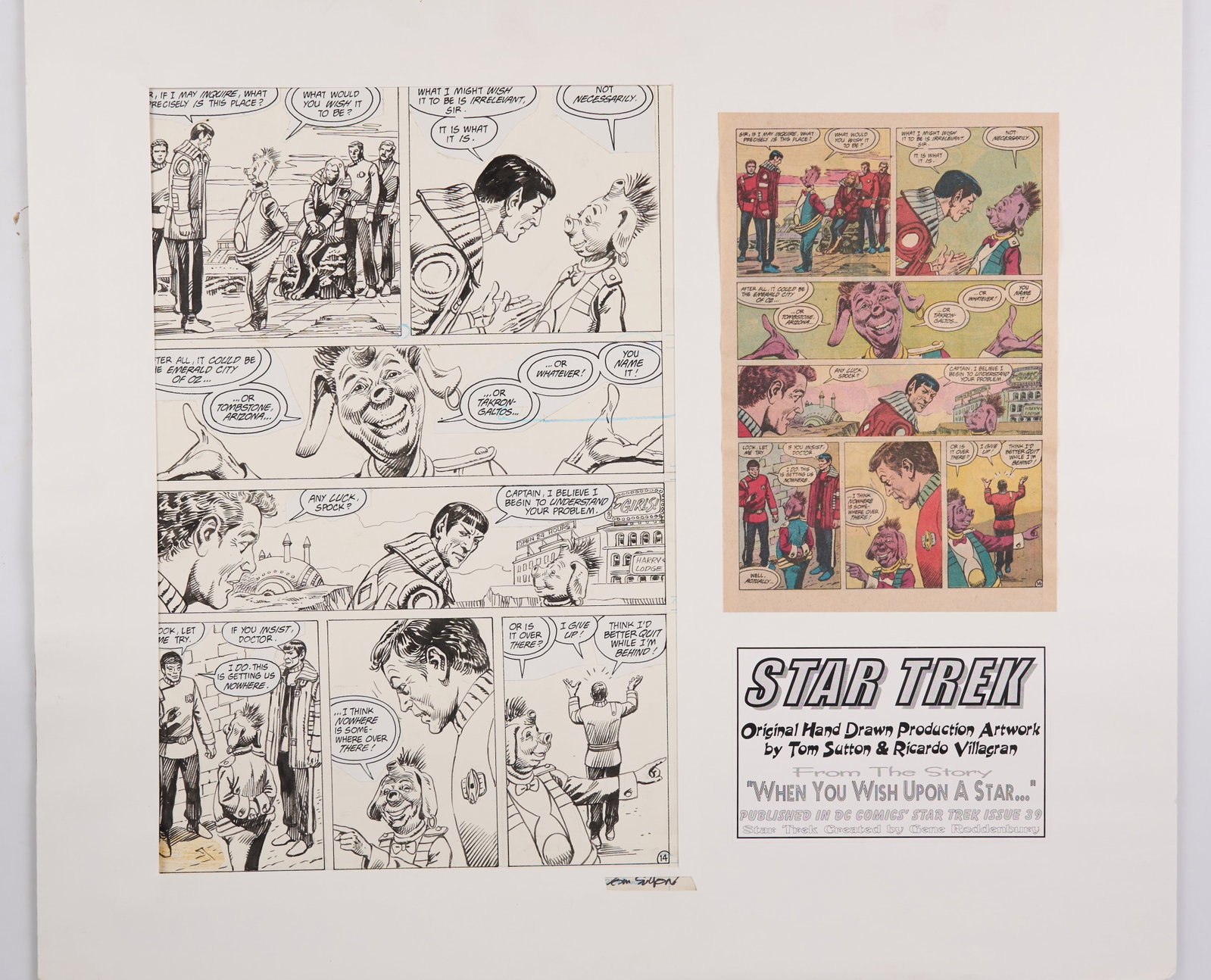 Tom Sutton Star Trek #39 Page 14 Original Comic Page Signed (DC Comics, 1987) (1 of 2)