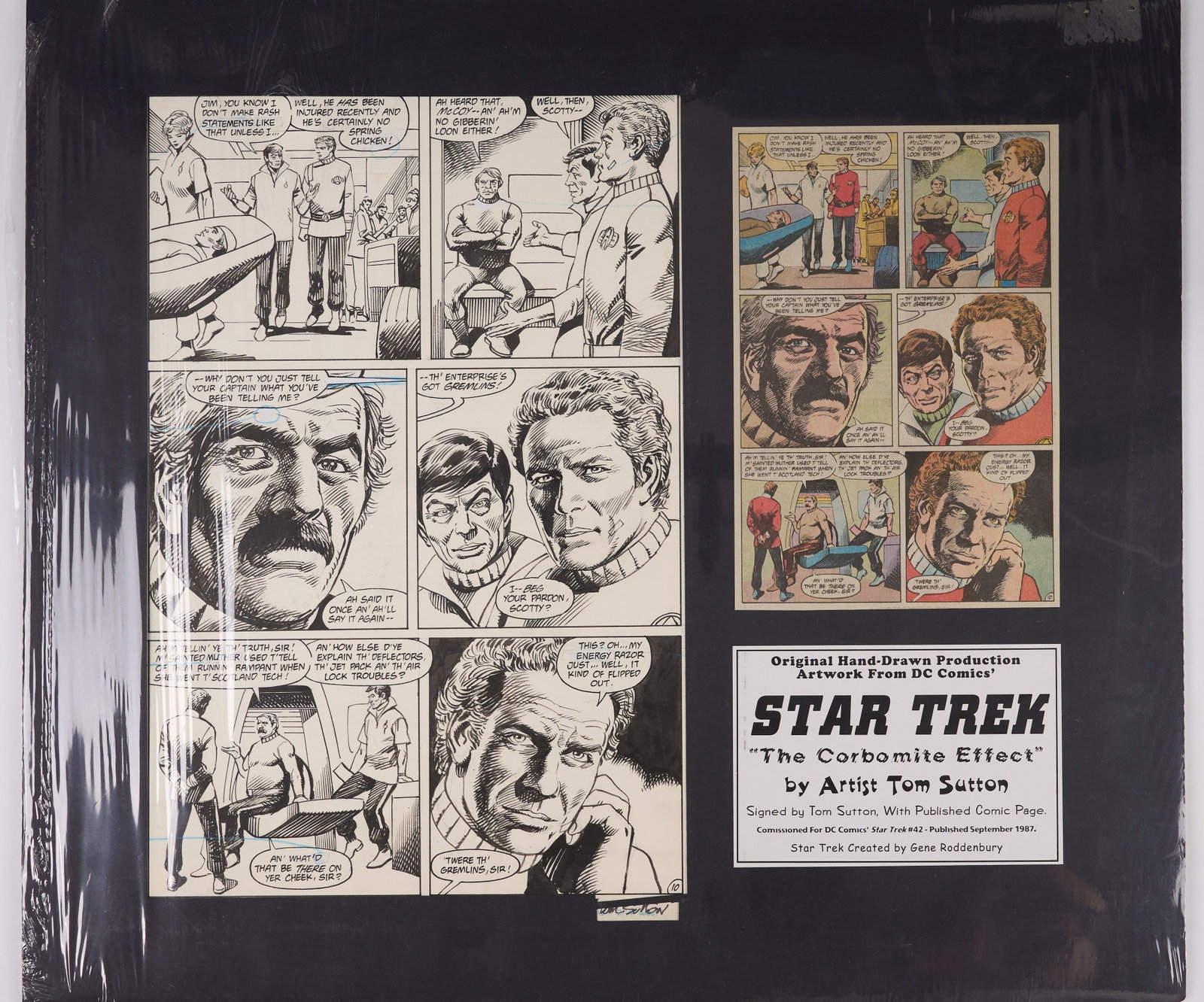 Tom Sutton Star Trek #42 Page 10 Original Ink Comic Page Signed (DC Comics, 1987) (1 of 2)