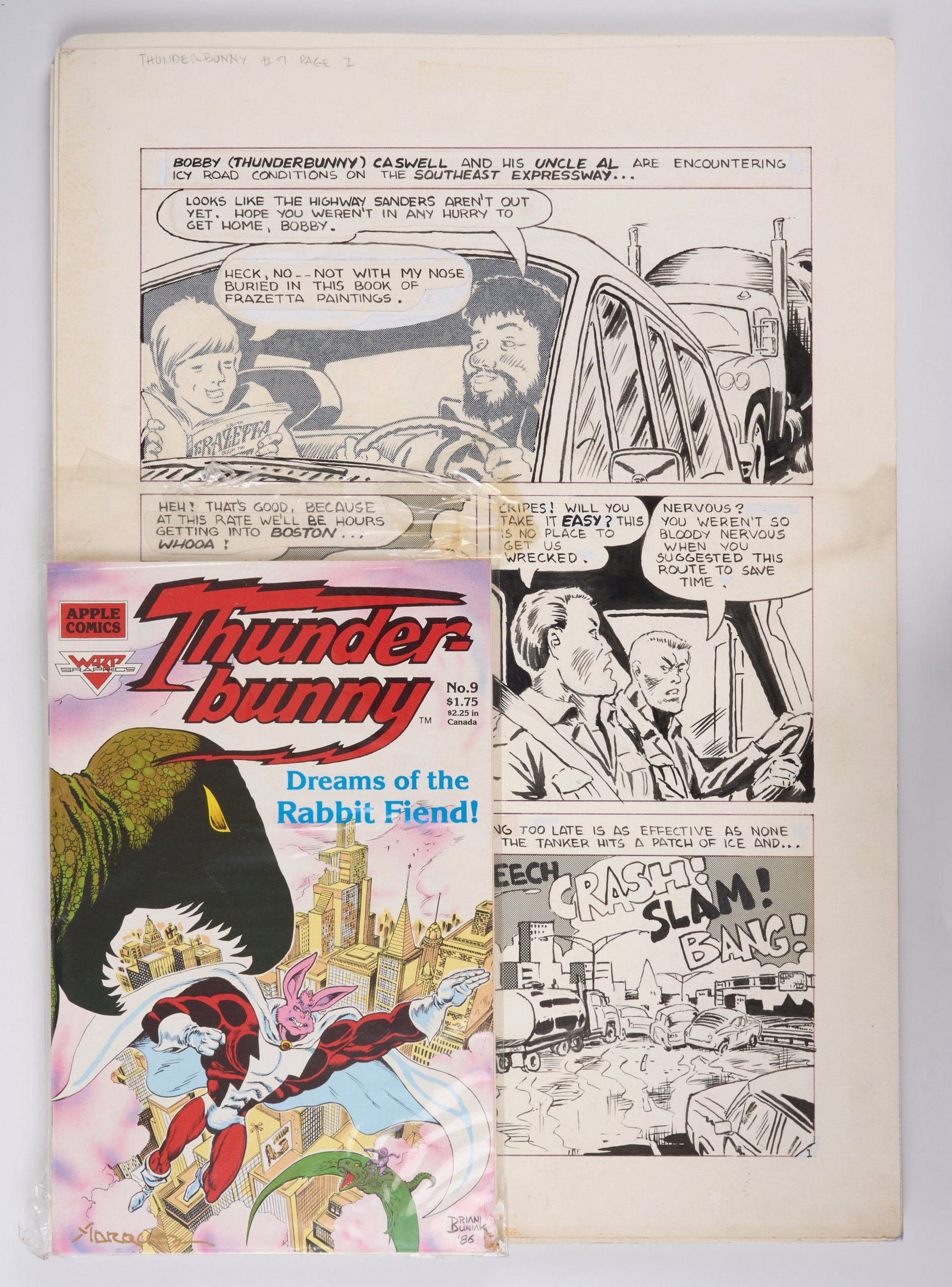 Donnie Jupiter Thunder Bunny #9 Dreams Of A Rabbit Fiend Complete Ink Story Pages (Apple Comics, (1 of 20)