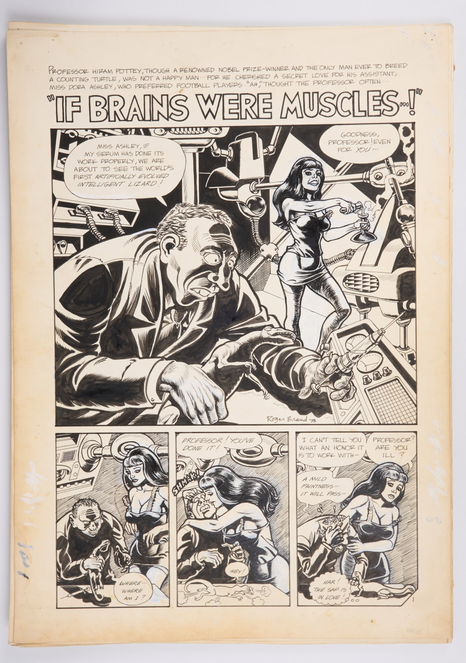 Roger Brand Tales of Sex and Death #2 ?If Brains Were Muscles!? Complete Ink Story Pages (The Print (1 of 15)