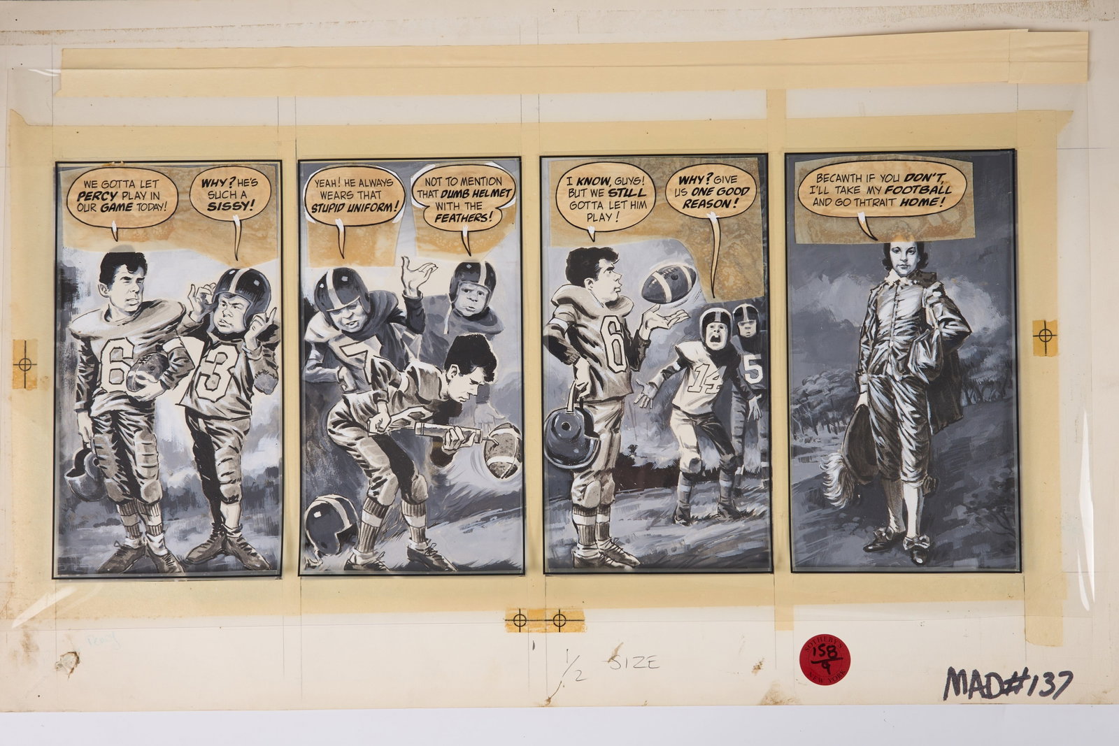 Jack Richard Mad Magazine #137 Ink Story Panel Thomas Gainsborough Blue Boy (EC, 1970) (1 of 6)