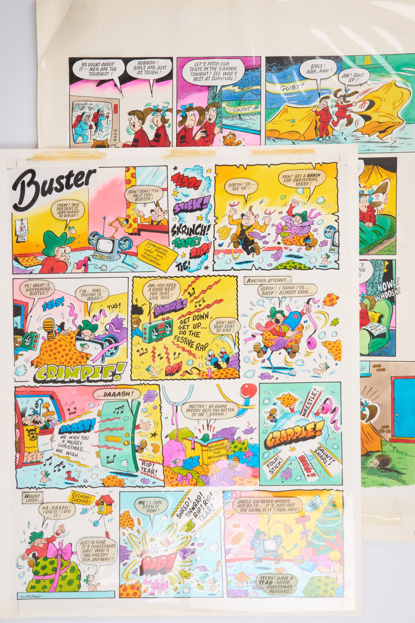 Tom Paterson Buster 26th December 1987 Ink Colour Story Page (Fleetway, 1987) Total 1 (1 of 10)