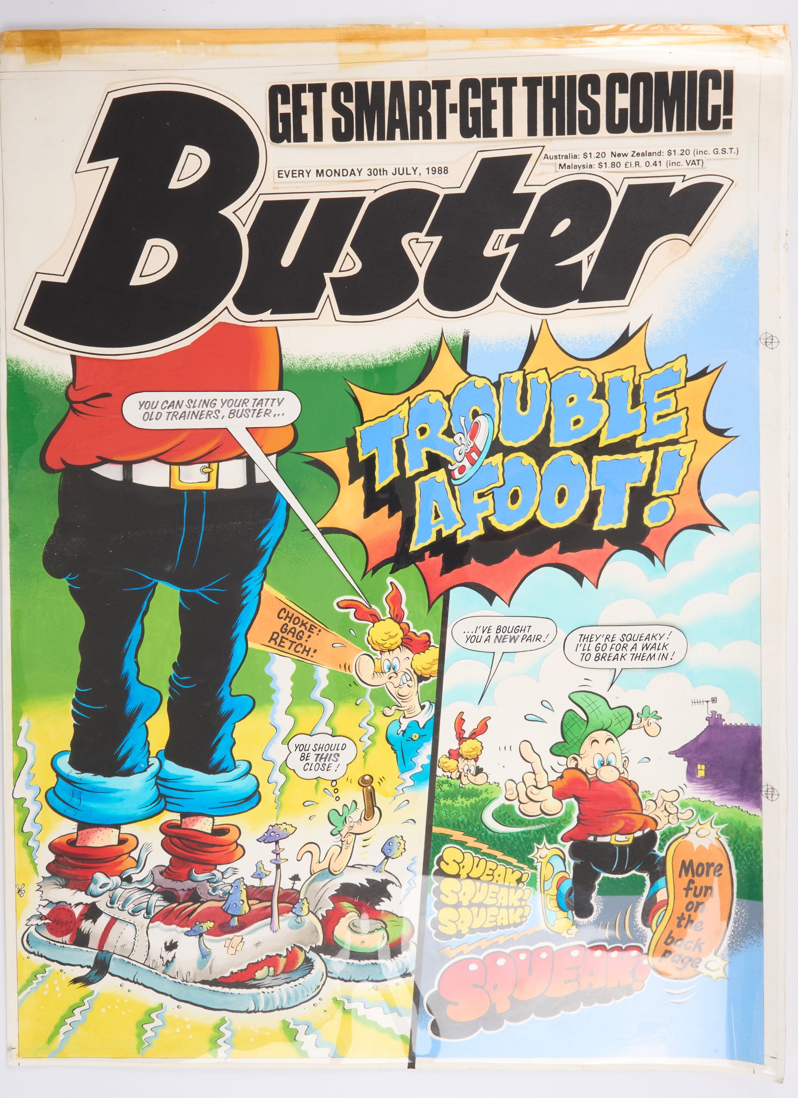 Tom Paterson Buster 30th July 1988 Original Cover Page Art (Fleetway, 1988) (1 of 6)