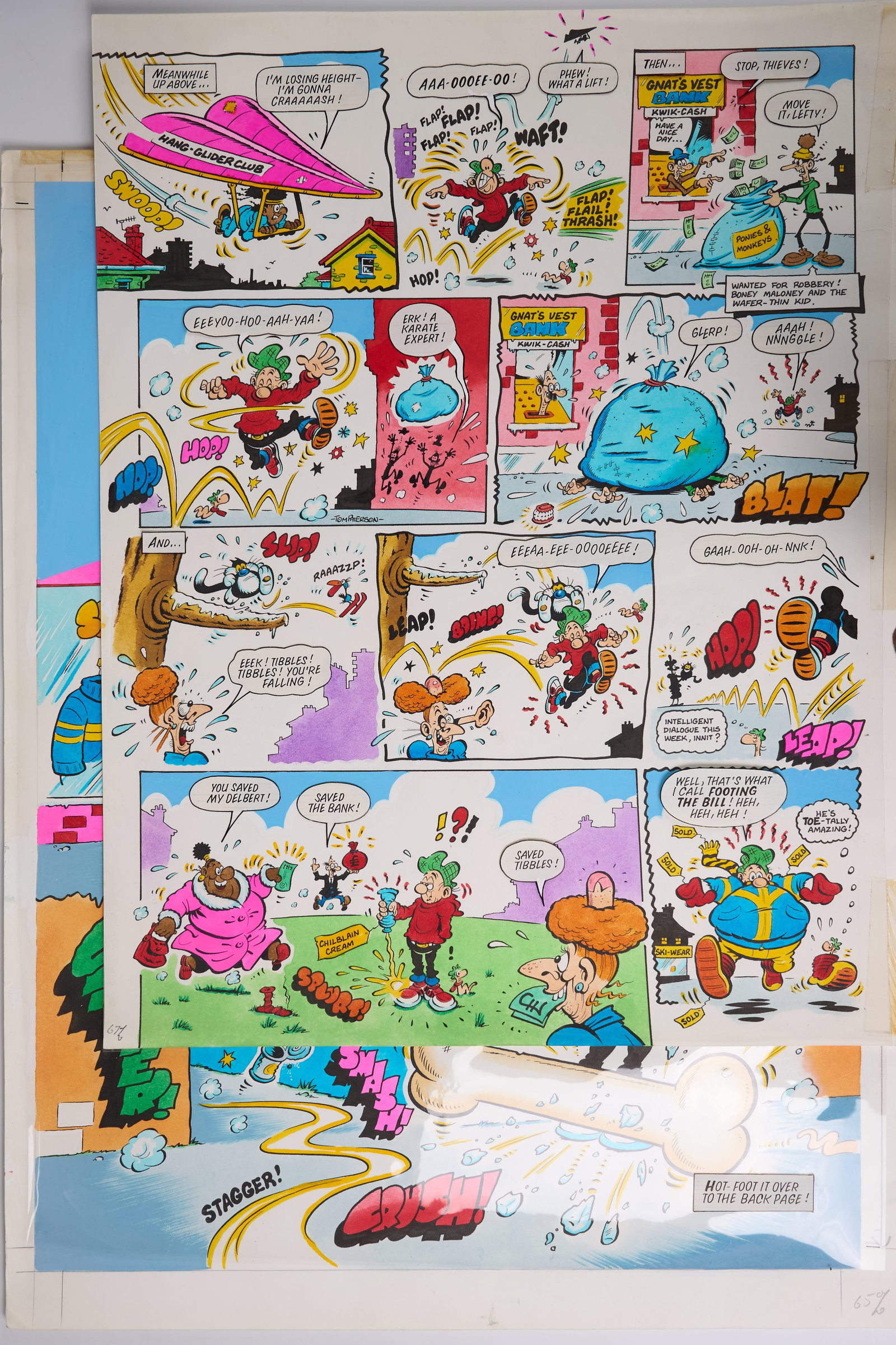 Tom Paterson Buster 7th of January 1989 Comic Colour Story Page Art (Fleetway, 1989) Total 2 (1 of 6)