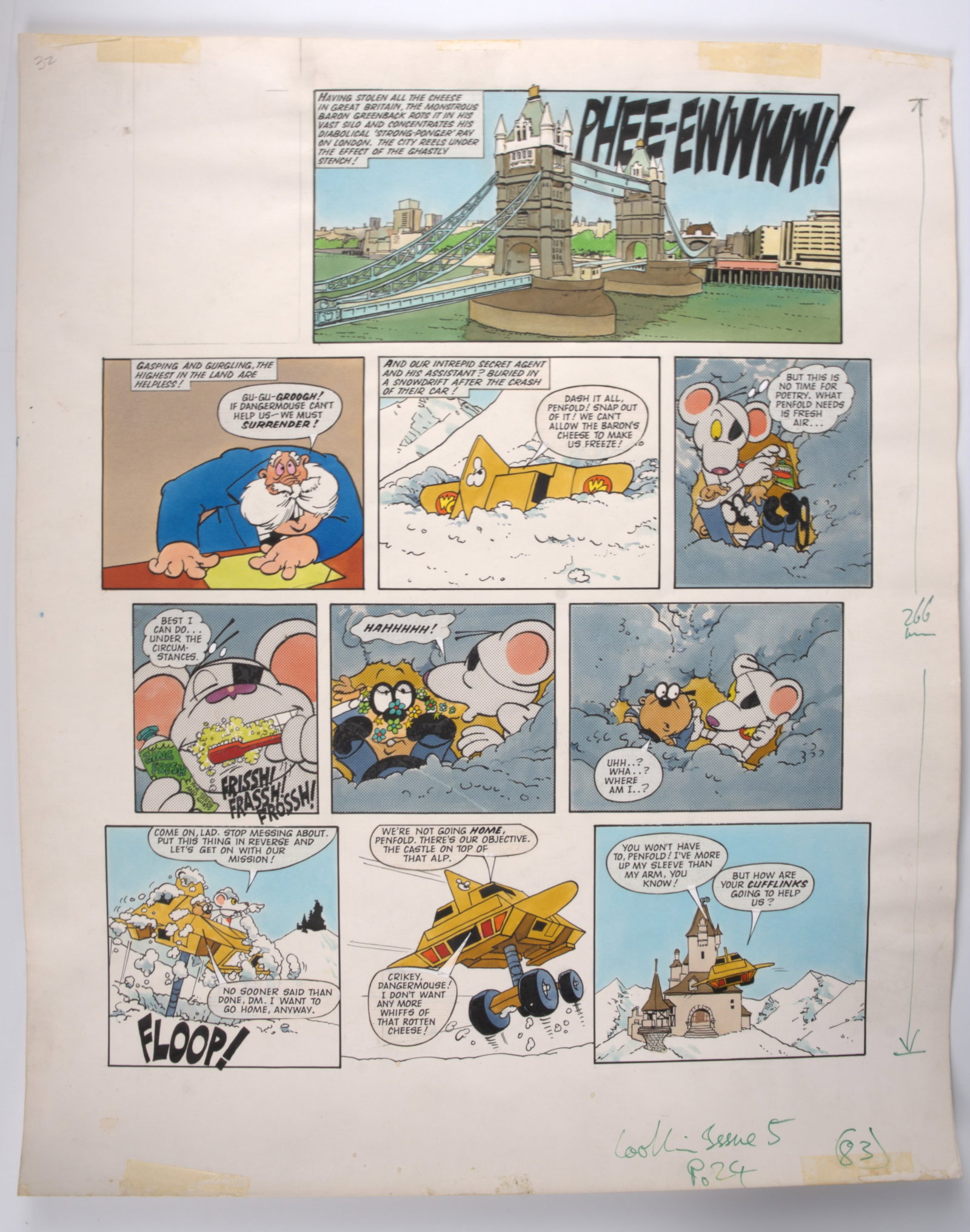 Arthur Ranson Look-In Magazine Danger Mouse Colour Story Pages (ITV, 1980s) Total 2 (1 of 6)