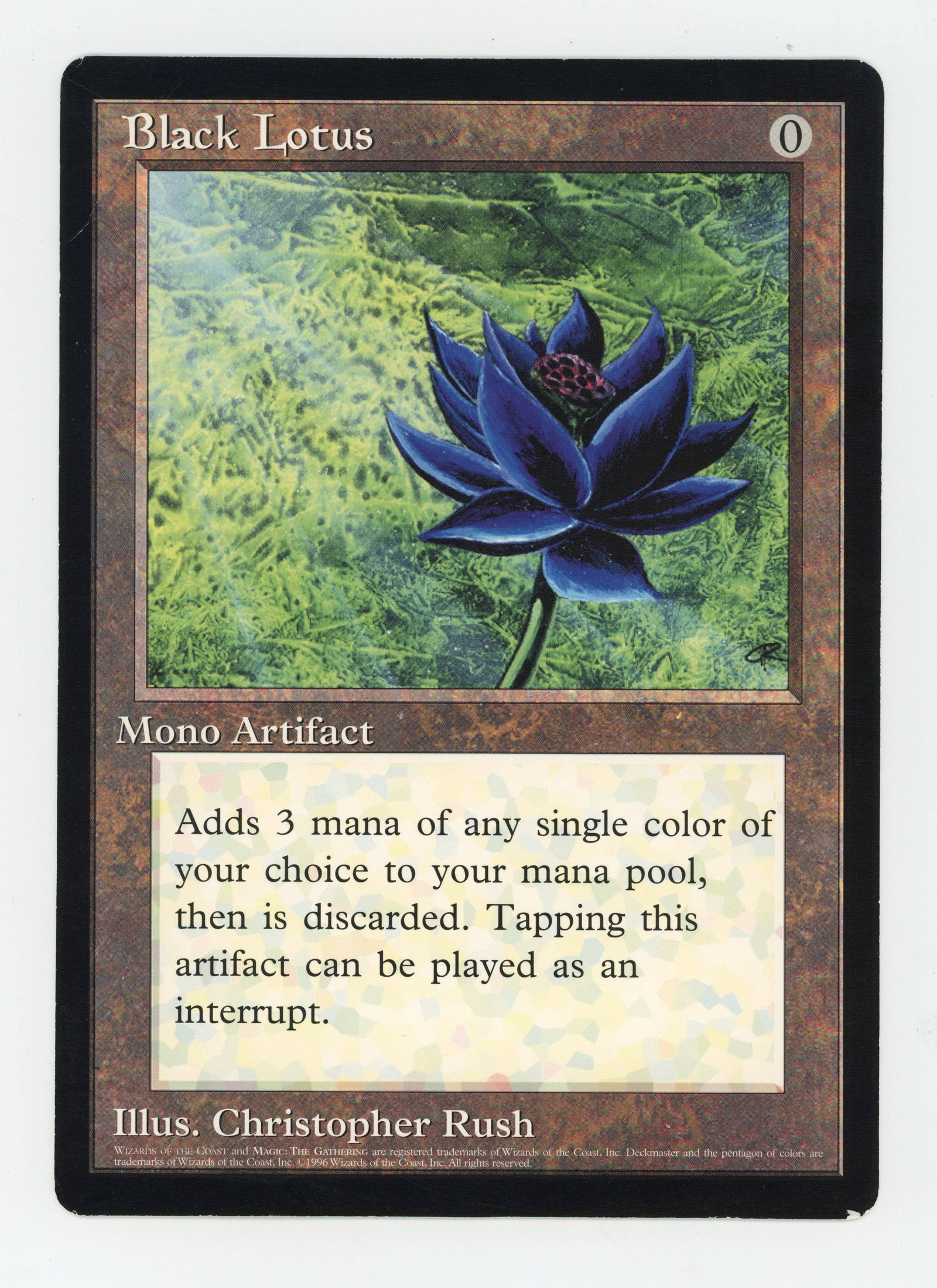 Black Lotus - 6x9 Oversized Promo (GD): Black Lotus 6x9 Oversized Promo in Good condition. This card shows minor border wear and some surface marks/scratching.
