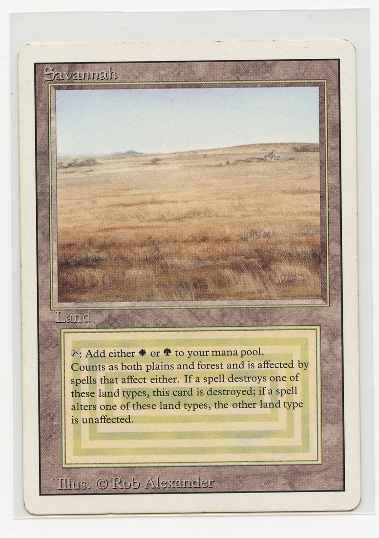 Savannah - Revised Dual Land (LP): Savannah from Revised, in Light Played condition, with some surface marks alongside consitent wear on all four sides.