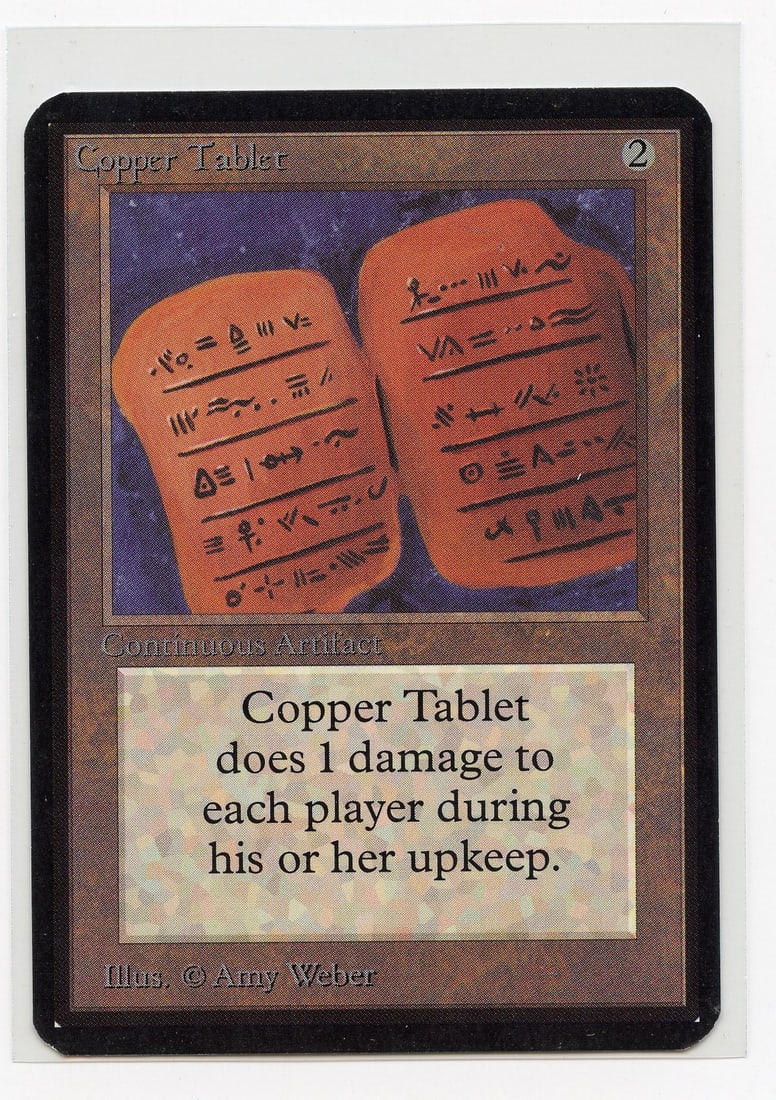 Copper Tablet - Alpha (EX+): Copper Tablet from Limited Edition Alpha in Excellent+ condition, with only extremely minor border wear and surface marks.