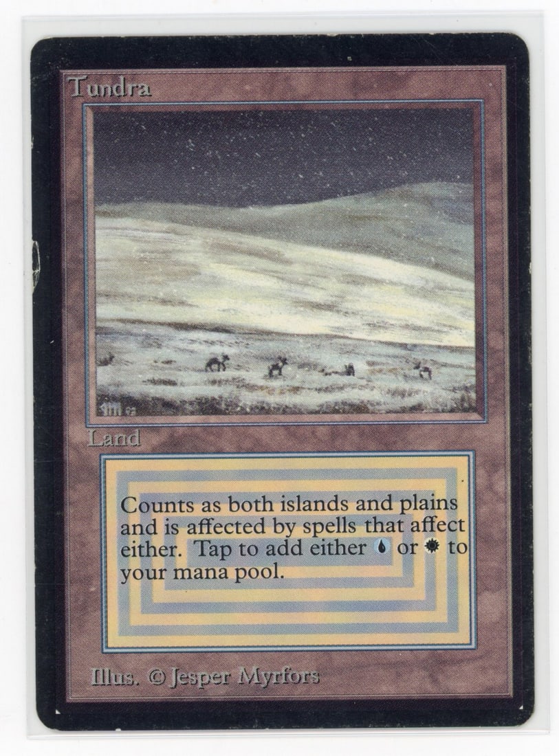 Tundra - Beta (LP): Tundra from Beta, in Light Play condition.This Tundra looks great on first appearance. A notable dent on the left border lowers the grade to Light Play, with typical light border wear and surface
