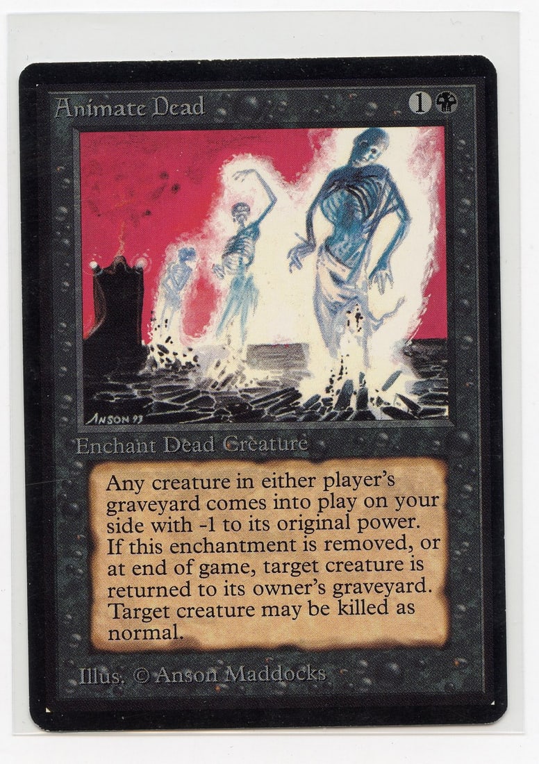 Animate Dead - Beta (GD): Animate Dead from Limited Edition Beta in Good condition, with some border wear and surface marks/dirt. A very light binder dent is also present.
