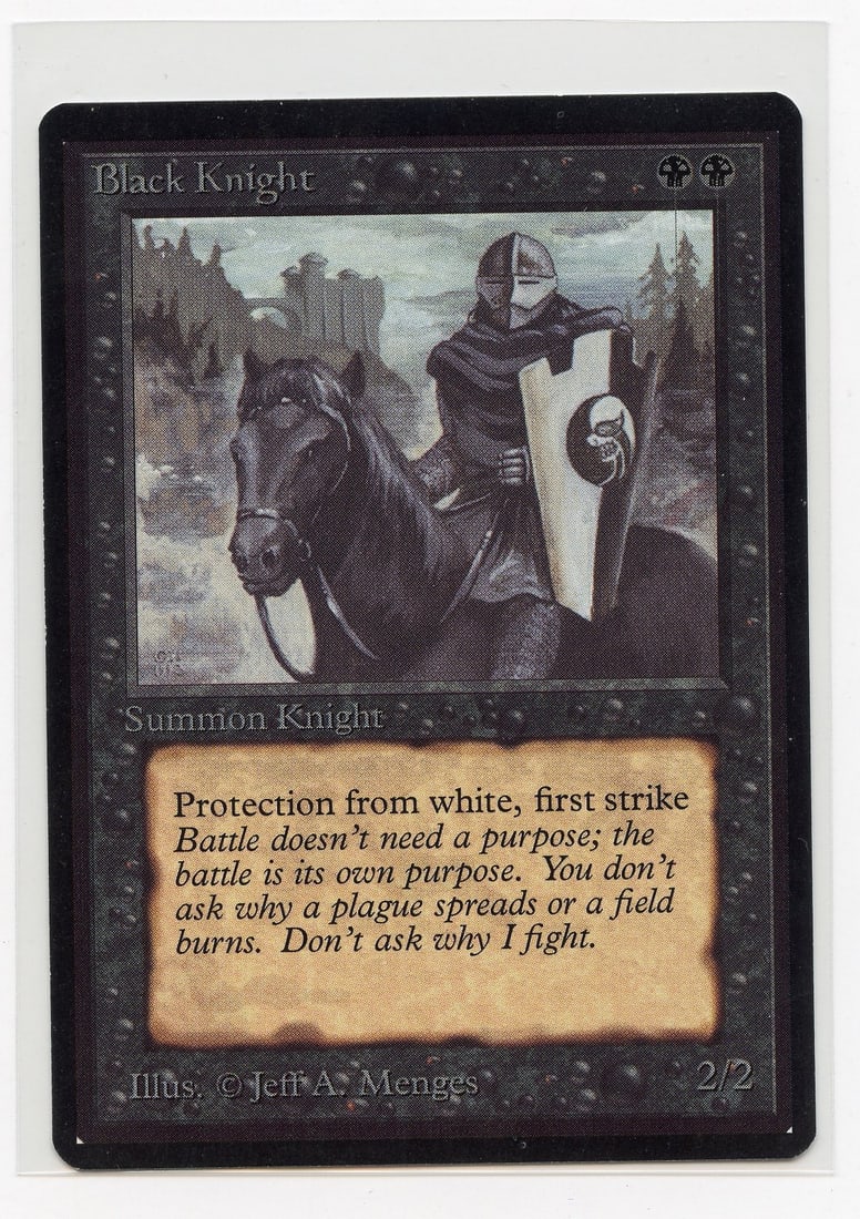 Black Knight - Beta (NM): Black Knight from Limited Edition Beta in an impressive Near Mint condition, with almost no border wear and surface marks.