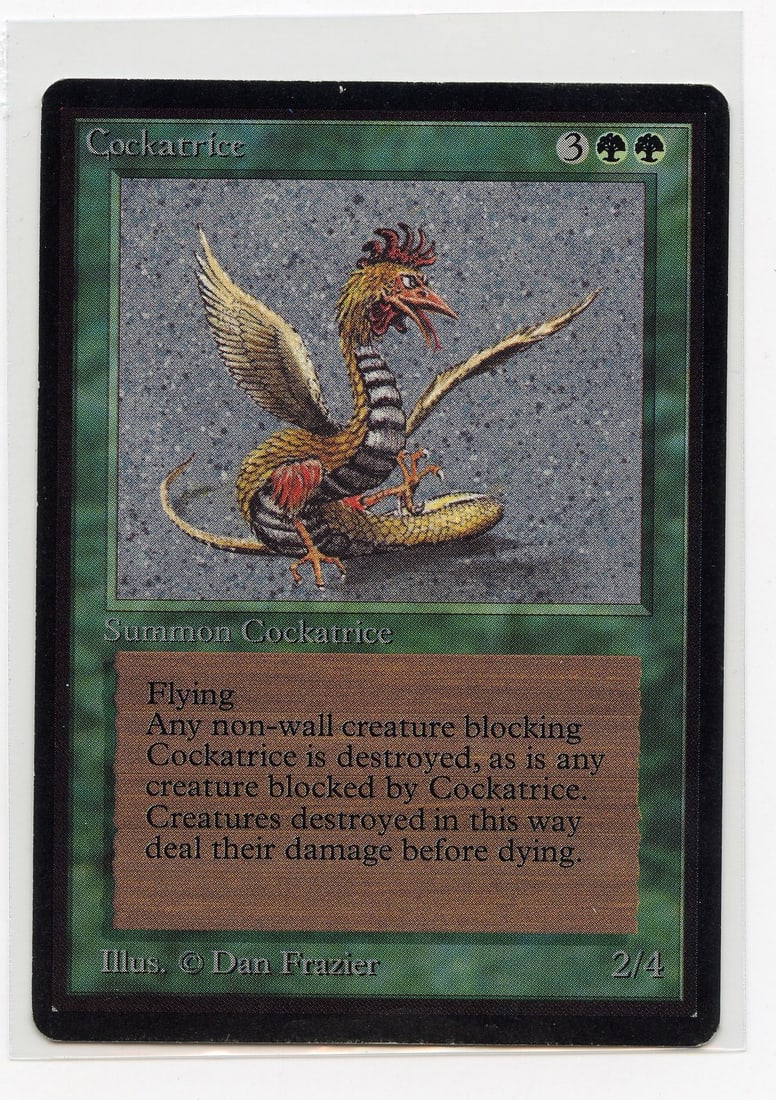 Cockatrice - Beta (GD): Cockatrice from Limited Edition Beta in Good condition, with some border wear and surface marks/dirt.