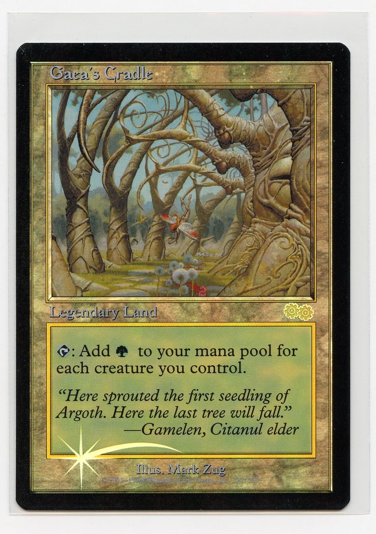 Gaea's Cradle - Judge Rewards Promo Foil (EX): Gaea's Cradle Judge Rewards Promo Foil in Excellent condition.This is a stunning version of an already extremely desirable card. A few light surface scratches are present, as is typical for vintage fo