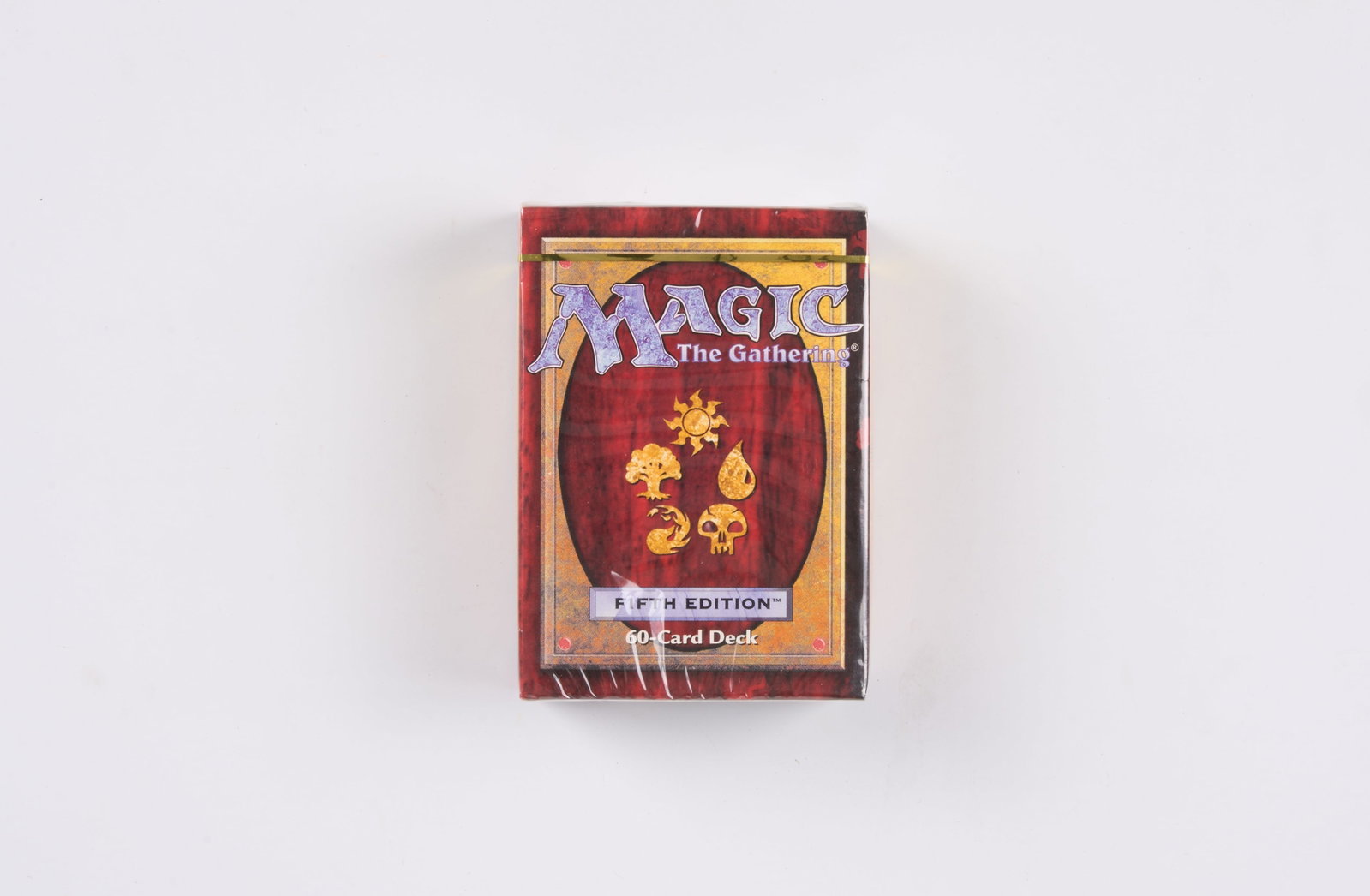 Fifth Edition 60 Card Starter Deck - Sealed: A factory sealed Starter Deck from Fifth Edition, a core set released in March 1997. It contains 26 commons, 9 uncommons, 3 rares, and 22 lands.?These packs were semi-randomised meaning they can