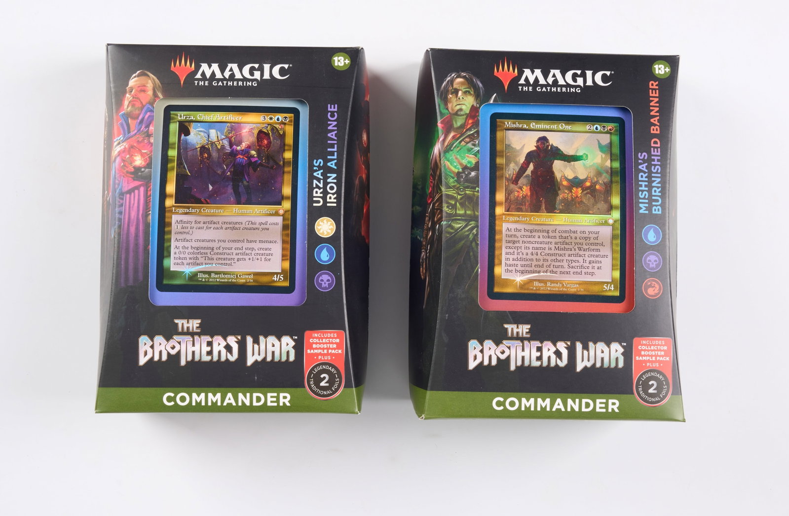 The Brother's War 'Mishra's Burnished Banner' and 'Urza's Iron Alliance' Commander Decks: The Brother's War 'Mishra's Burnished Banner' and 'Urza's Iron Alliance' Commander Decks, in factory sealed condition.