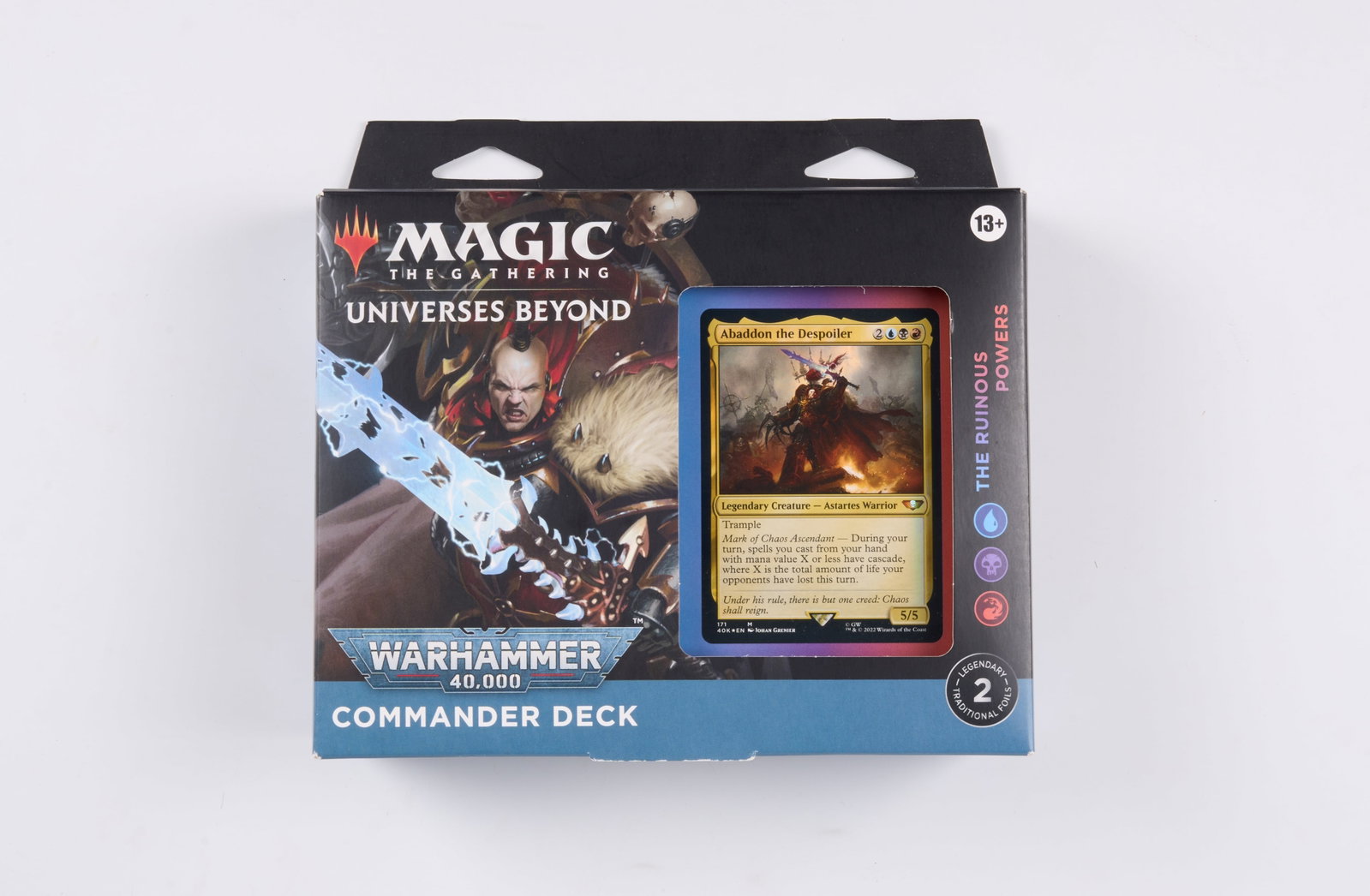 Warhammer 40,000 The Ruinous Powers Commander Deck: The Warhammer 40,000 The Ruinous Powers Commander Deck, in factory sealed condition.