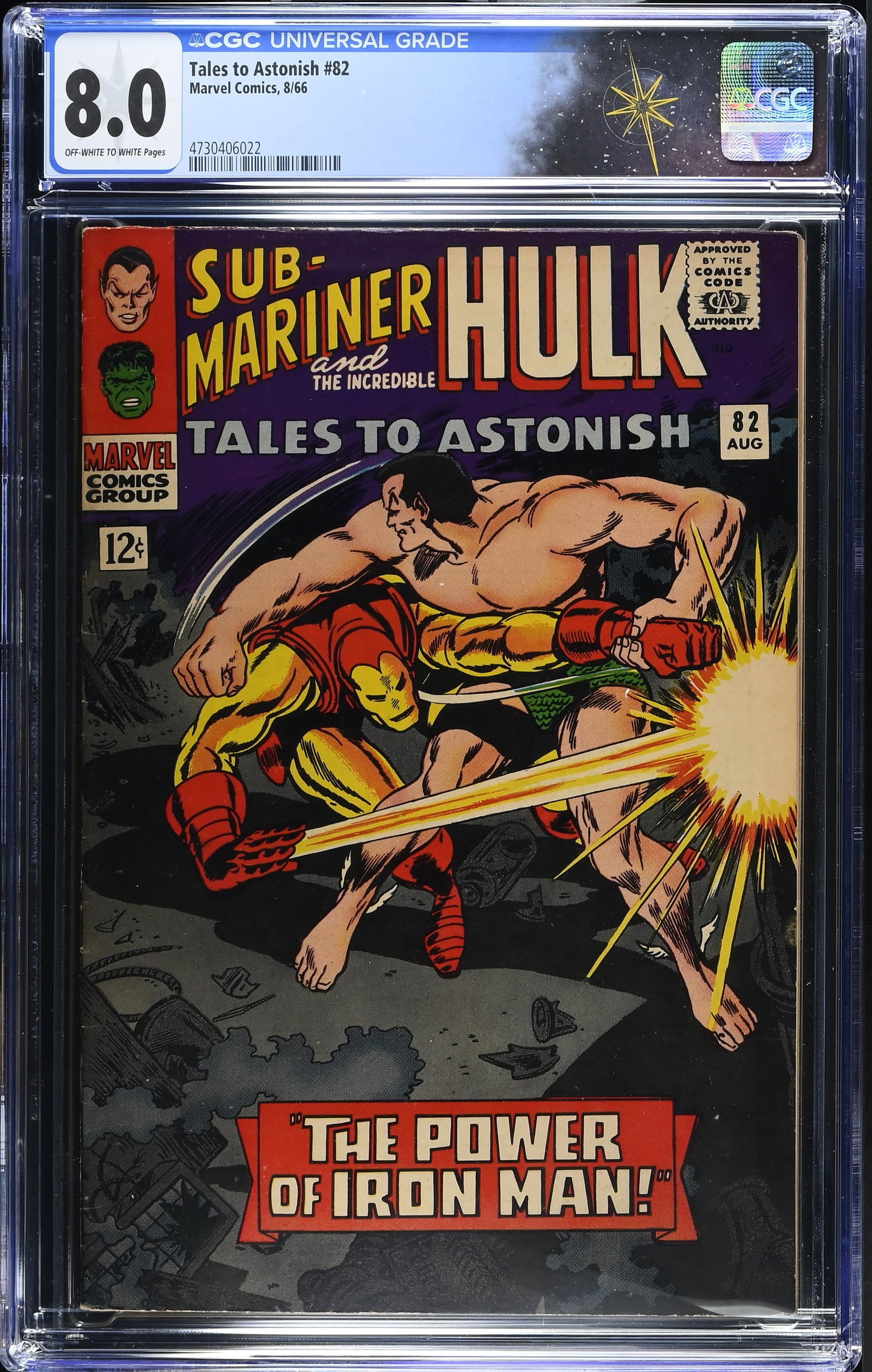 Tales to Astonish #82 CGC 8.0 Iron Man vs. Sub-Mariner (Marvel Comics, 1966) Off-White to White (1 of 2)