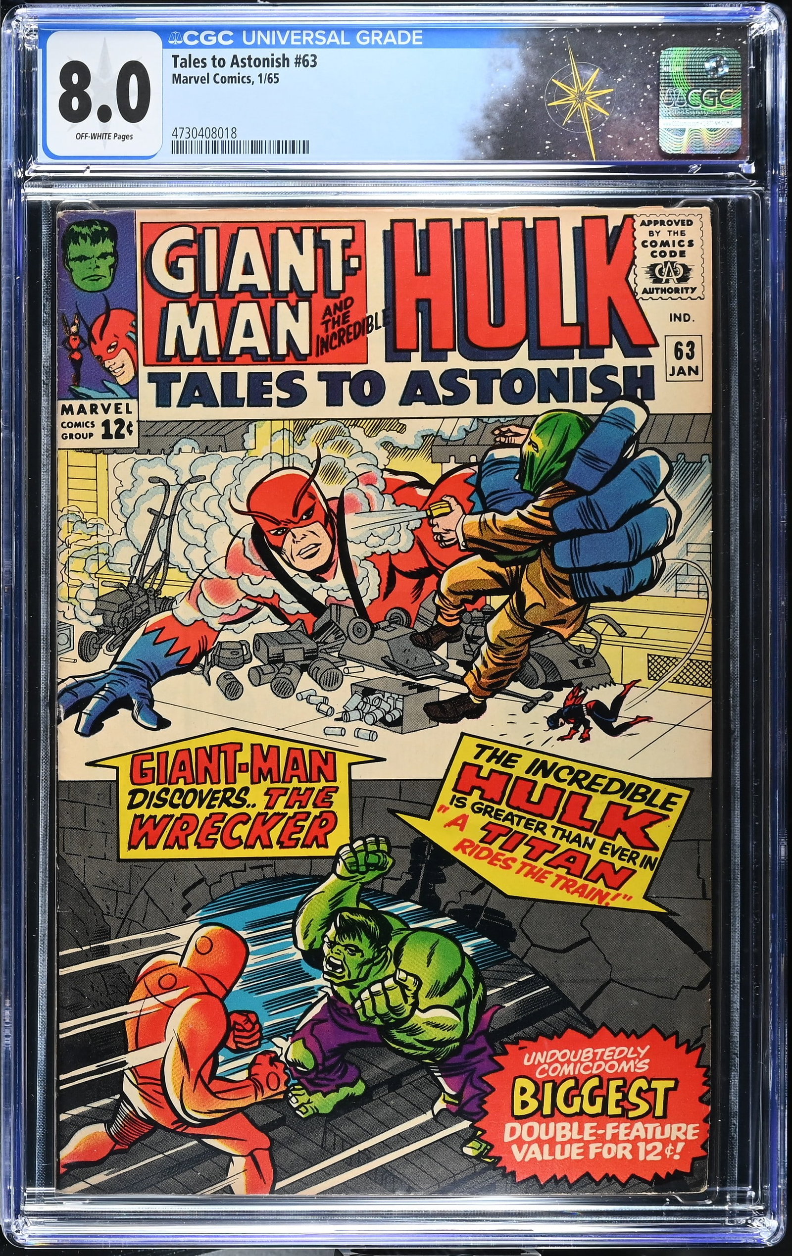 Tales to Astonish #63 CGC 8.0 1st Full Appearance of the Leader (Samuel Sterns) (Marvel Comics, (1 of 2)